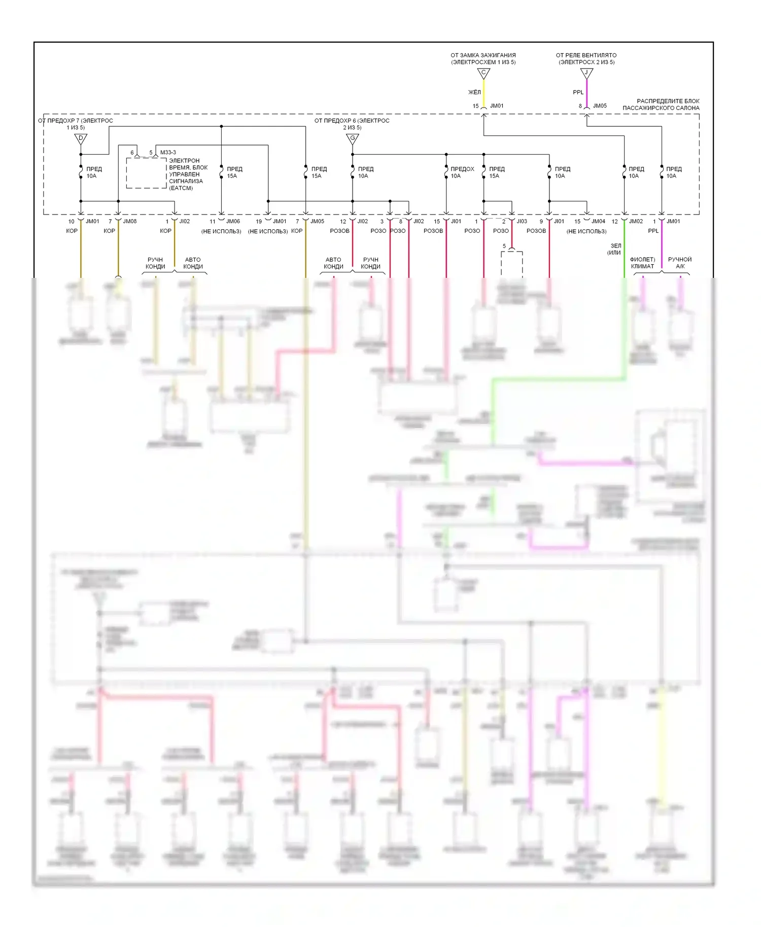Sonata Hyundai IV (1998-2001): Электросхема блока предохранителей реле (5 из 5) 
