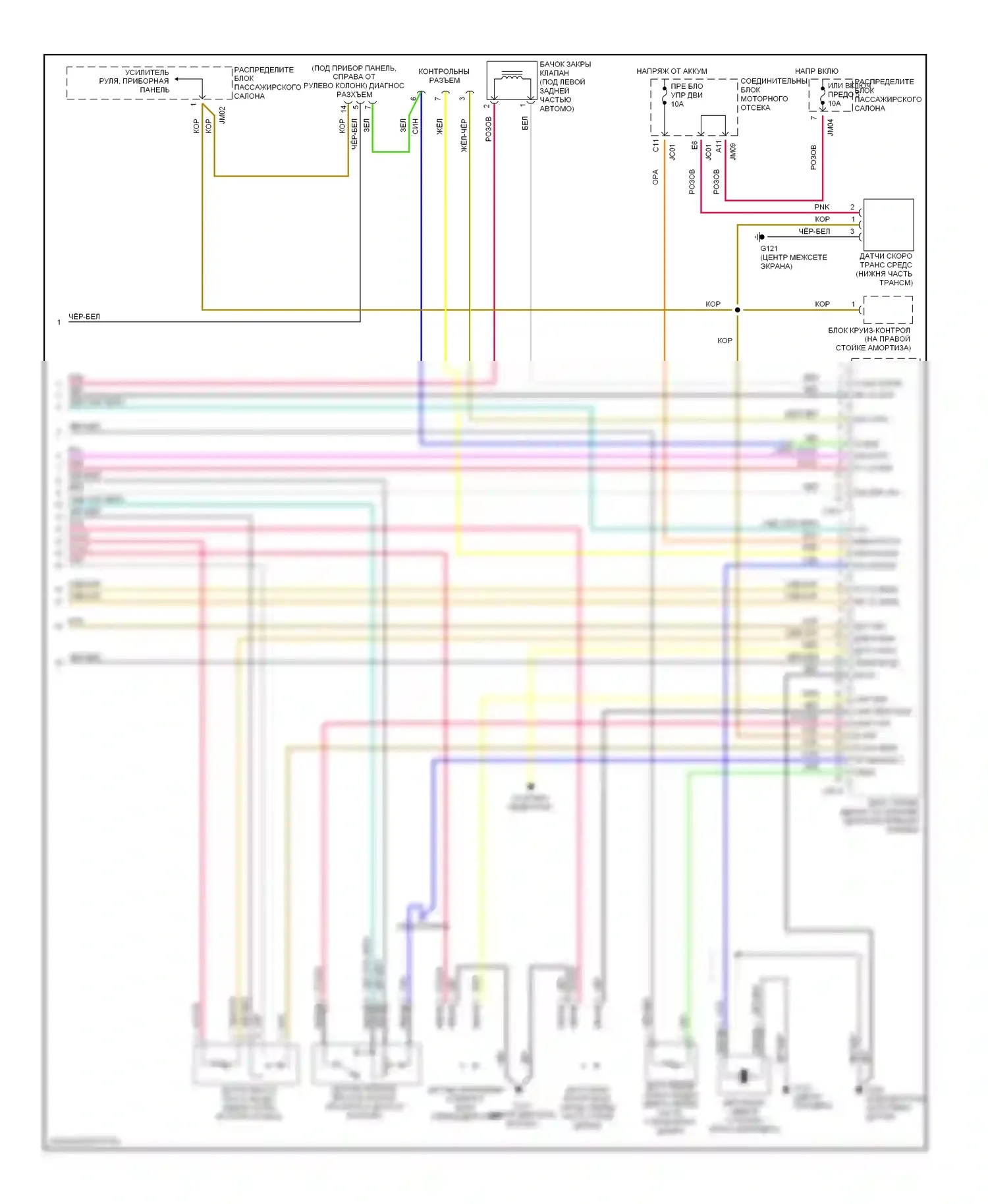 Sonata Hyundai IV (1998-2001): Электросхема двигателя 2.4ls, механическая коробка передач (3 из 3) 