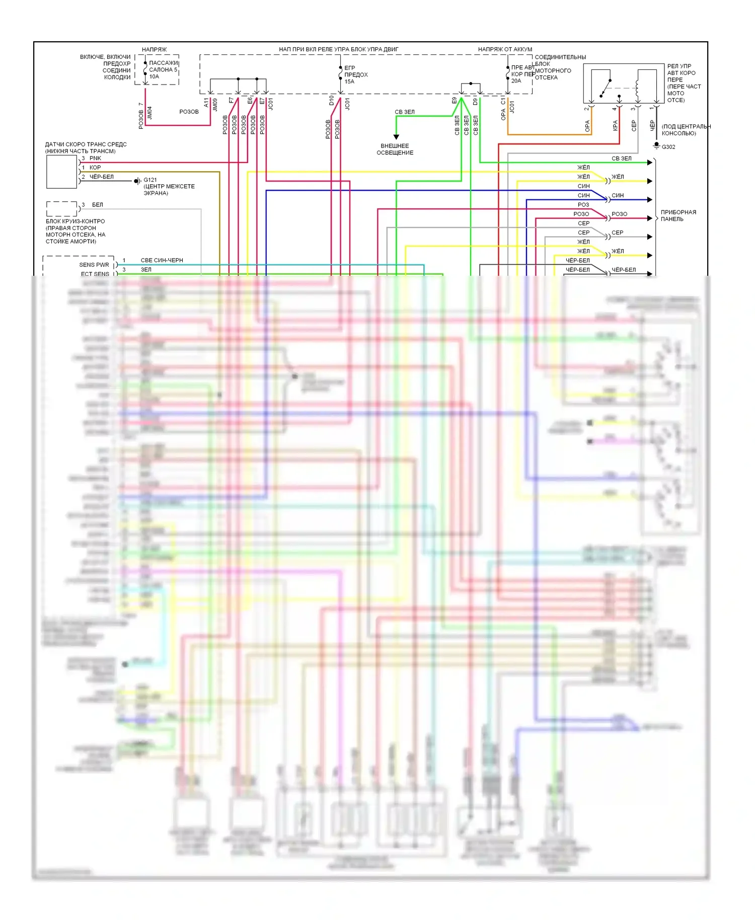 Sonata Hyundai IV (1998-2001): 2.4l, электросхема автоматической коробки передач 