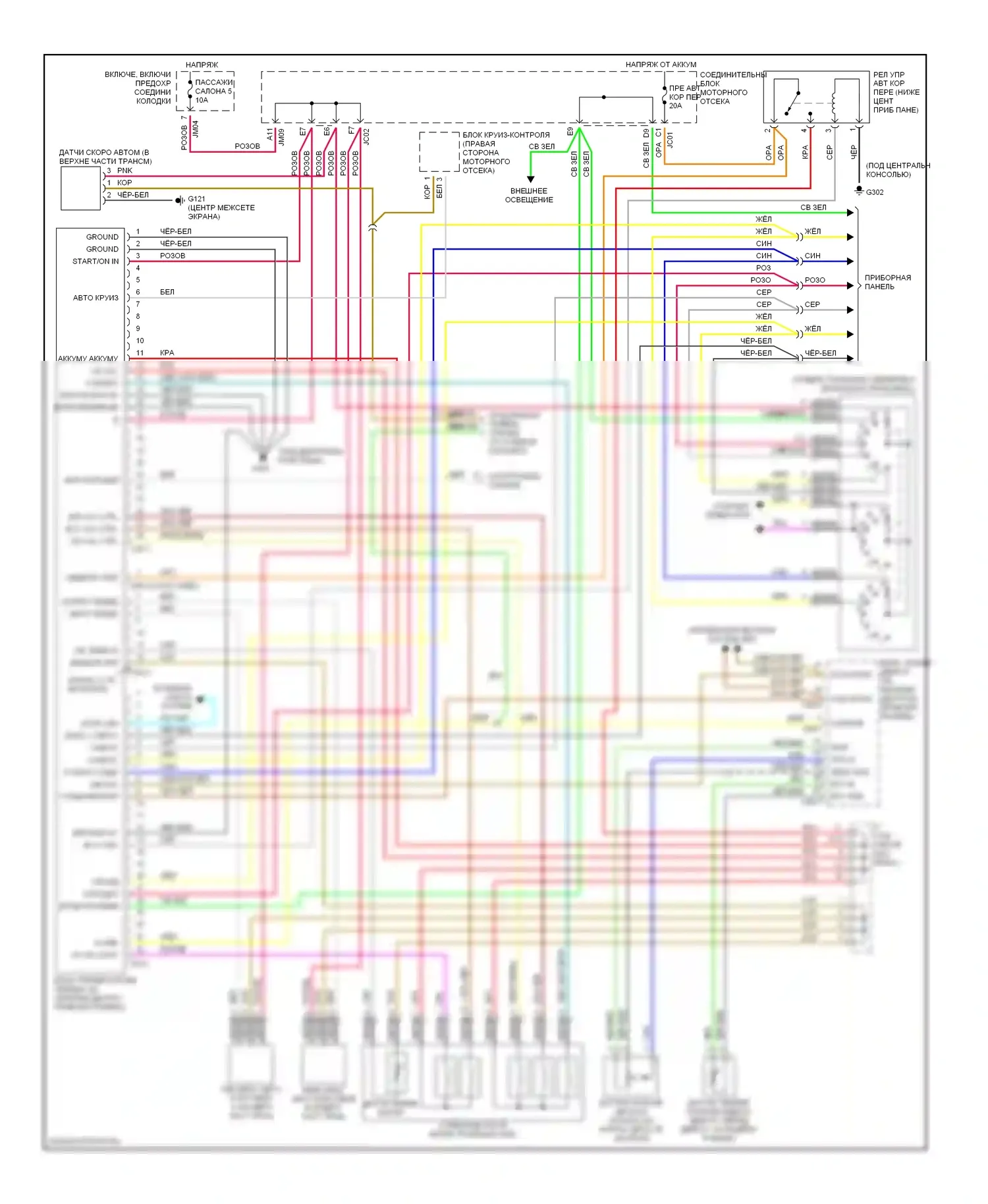 Sonata Hyundai IV (1998-2001): 2.5l, электросхема автоматической коробки передач 