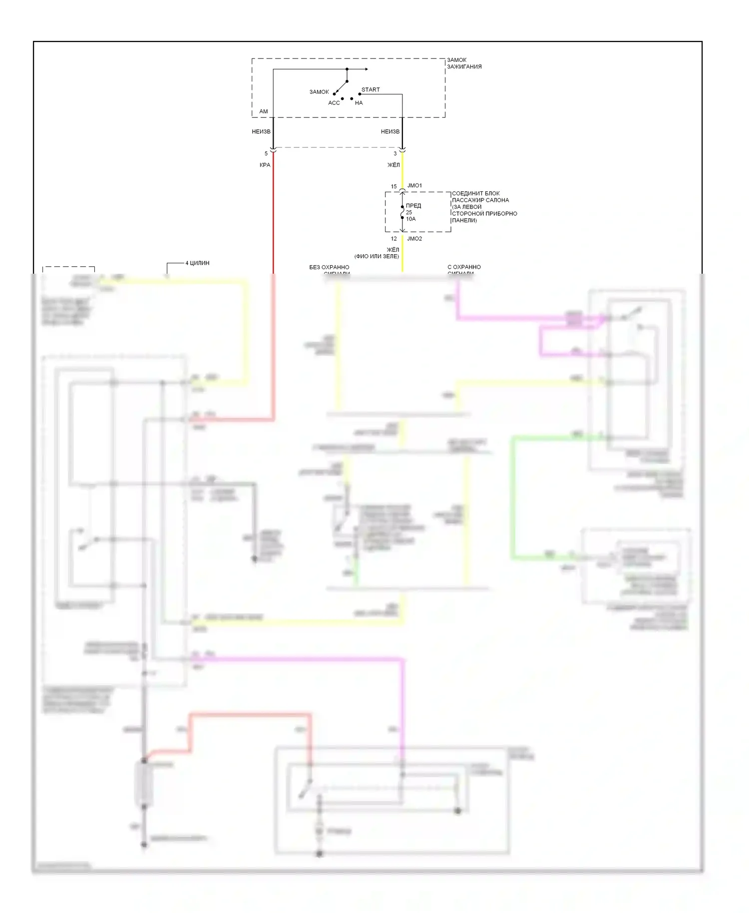 Sonata Hyundai IV (1998-2001): Электросхема стартера, мкп 