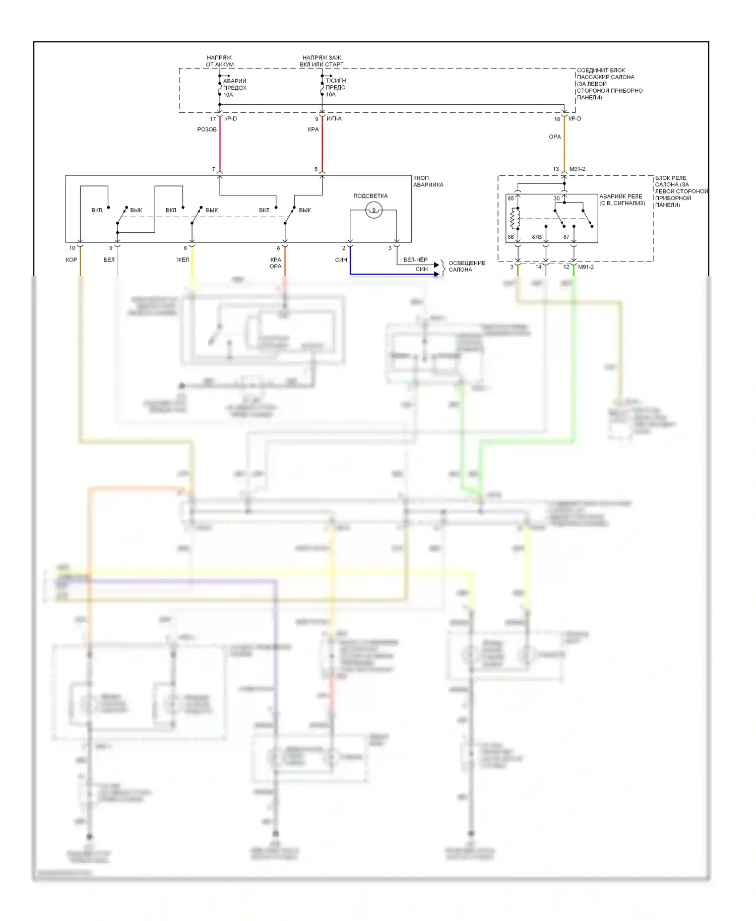 Sonata Hyundai V рестайлинг (2007-2010): Электросхема фар и фонарей (2 из 2) 