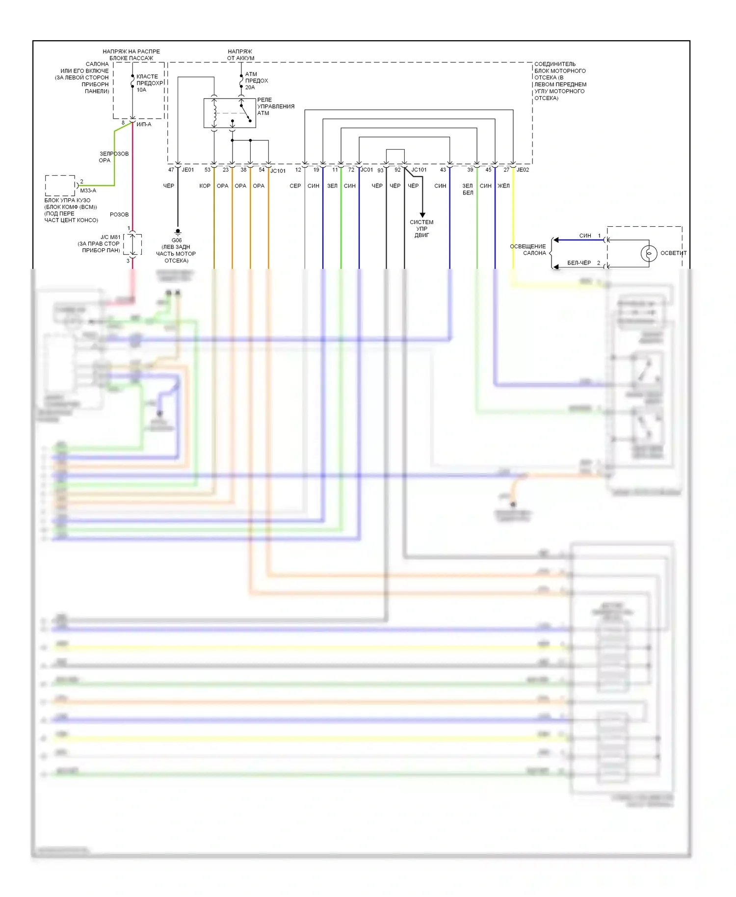 Sonata Hyundai V рестайлинг (2007-2010): 3.3l, электросхема соединений коробки передач (2 из 2) 