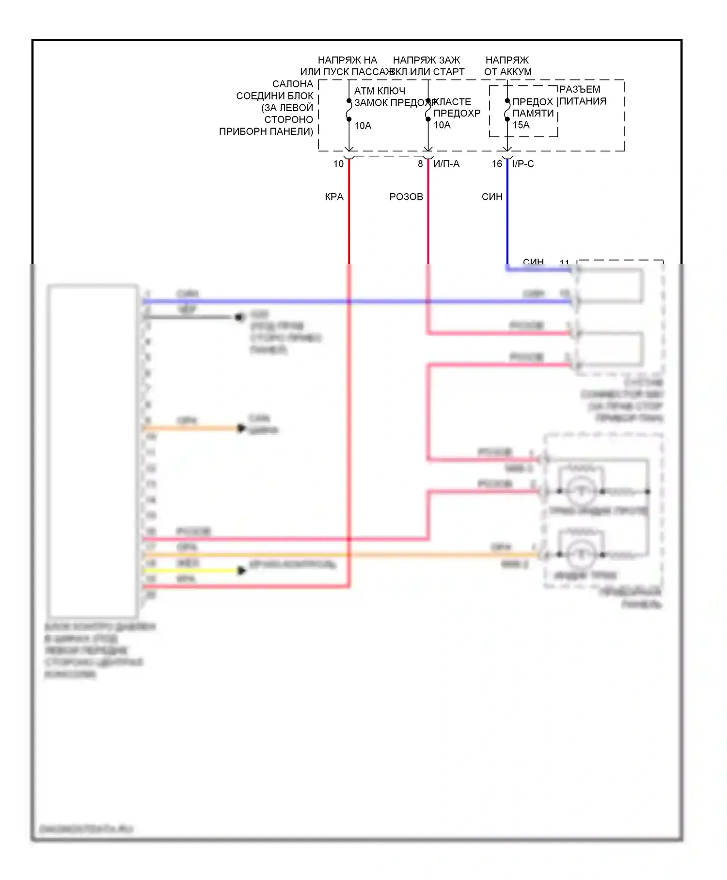 Sonata Hyundai V рестайлинг (2007-2010): Электросхема контроля давления в шинах 