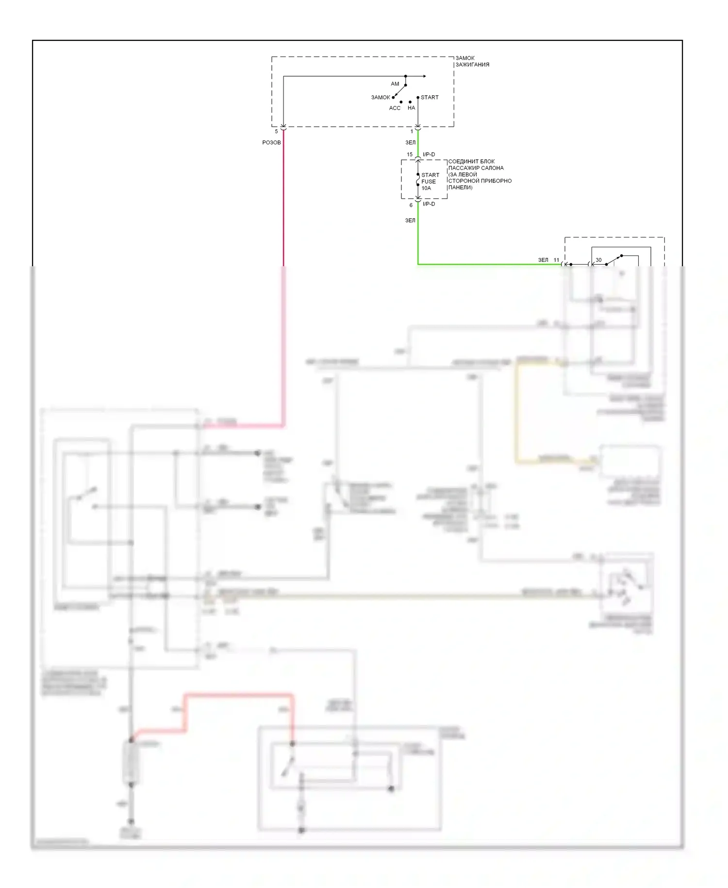 Sonata Hyundai V рестайлинг (2007-2010): Электросхема стартера 