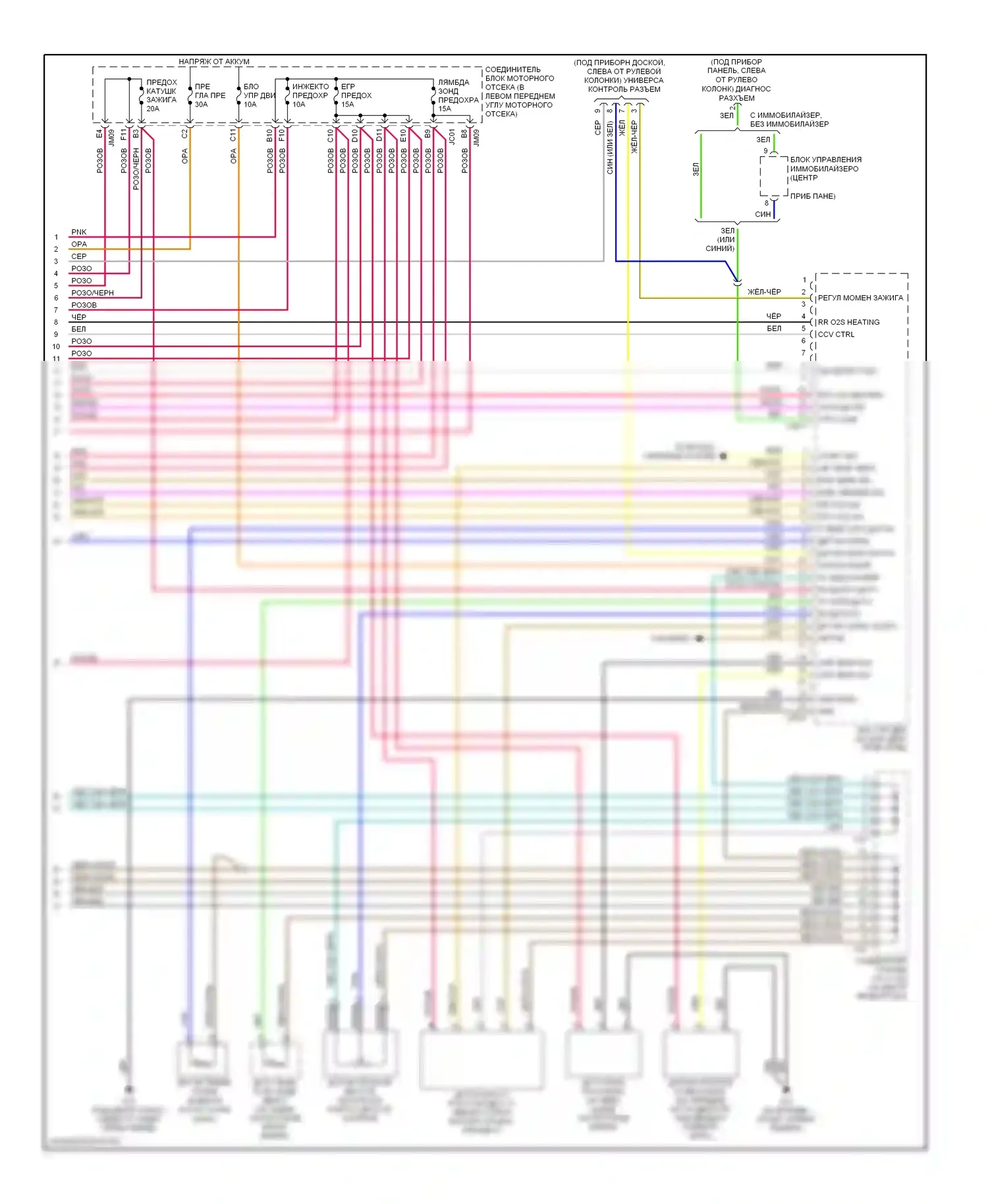 Sonata Hyundai V (2004-2007): Электросхема двигателя 2.4l, ручной коробки передач (3 из 3) 