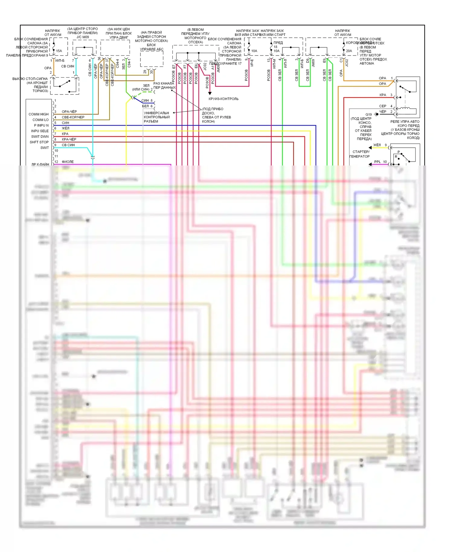 Sonata Hyundai V (2004-2007): 2.7l, электросхема автоматической коробки передач 