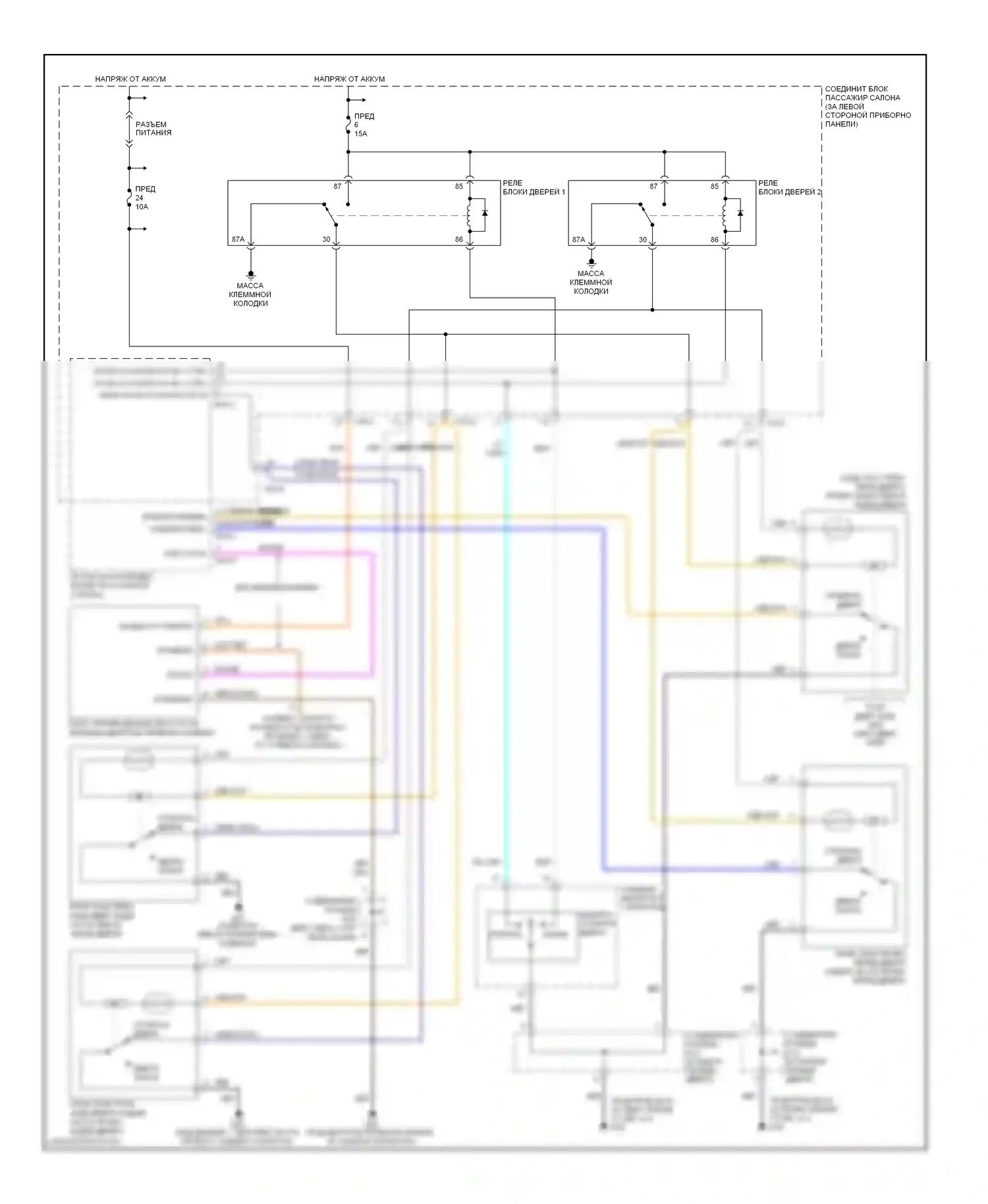 Sonata Hyundai V (2004-2007): Электросхема центрального замка 