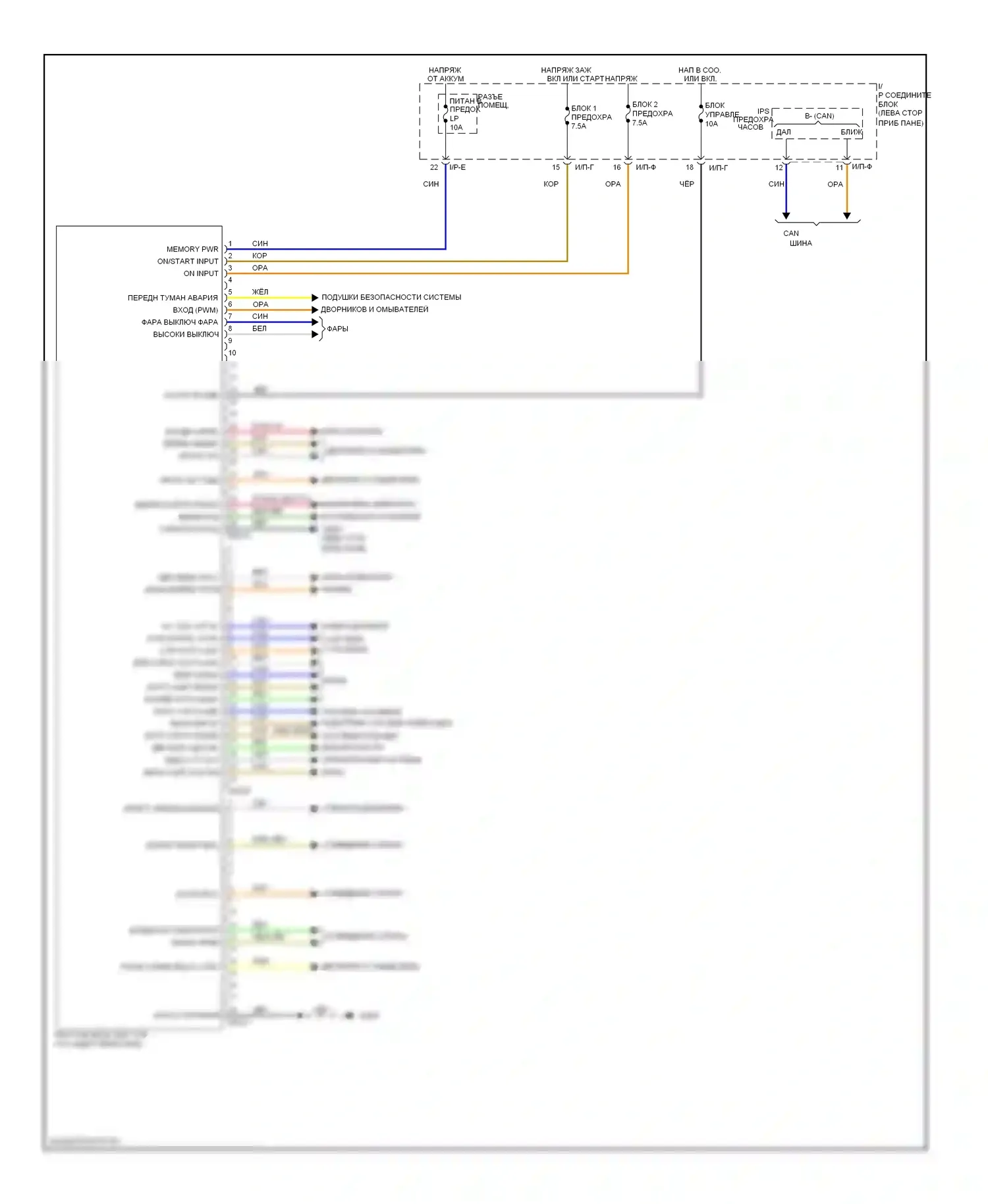 Sonata Hyundai VI (2009-2014): Электросхема блоков управления кузовом, гибрид 