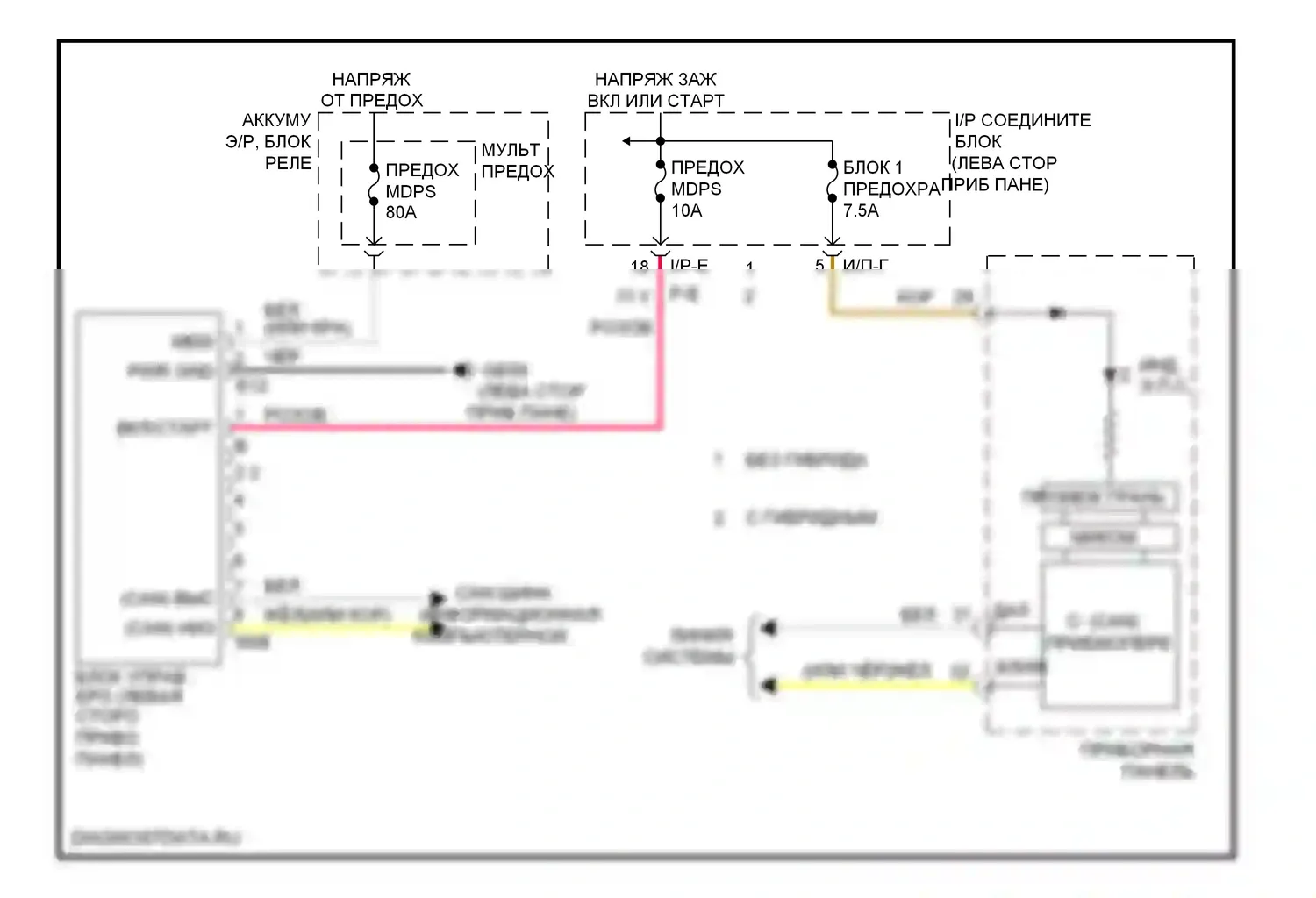 Sonata Hyundai VI (2009-2014): Электросхема электроусилителя руля 