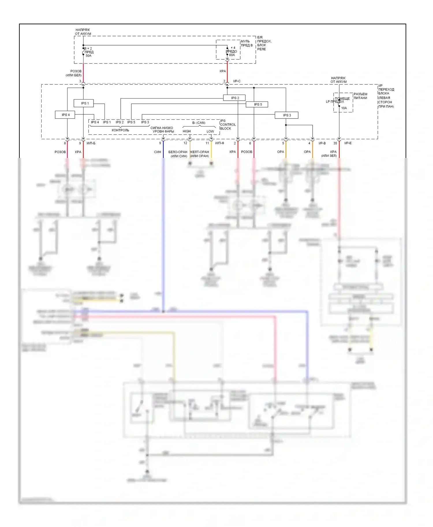 Sonata Hyundai VI (2009-2014): Электросхема фар 