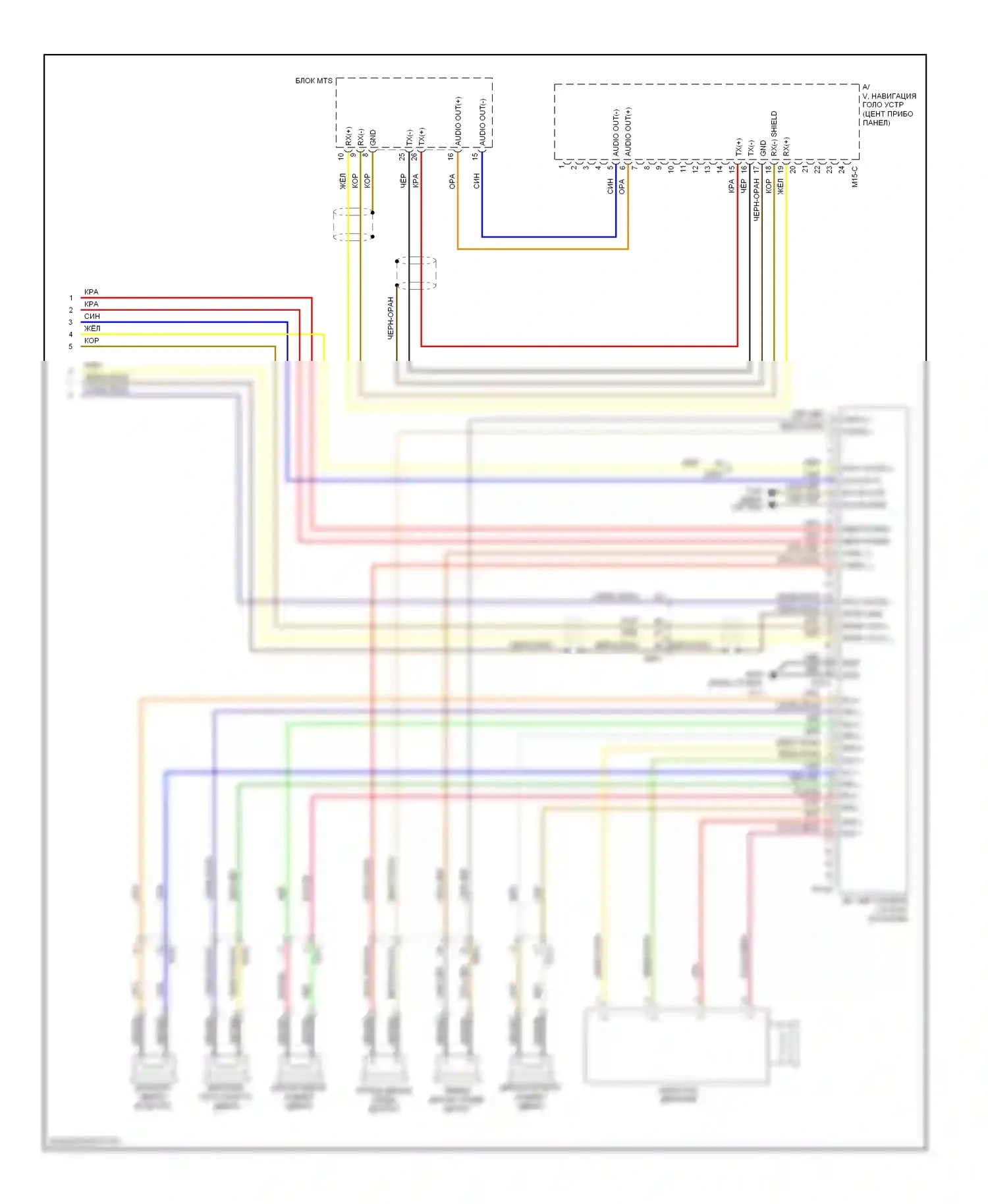 Sonata Hyundai VI (2009-2014): Электросхема магнитолы, за исключением гибридной с навигацией и, с усилителем jbl (2 из 2) 