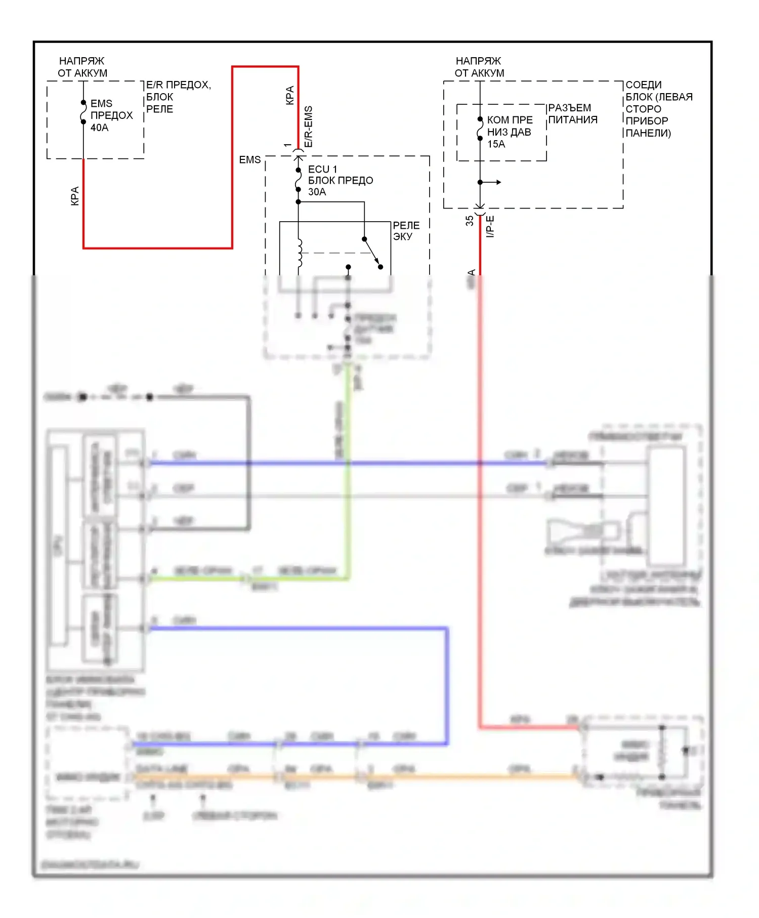 Sonata Hyundai VI (2009-2014): Электросхема иммобилайзера, без смарт-ключа 