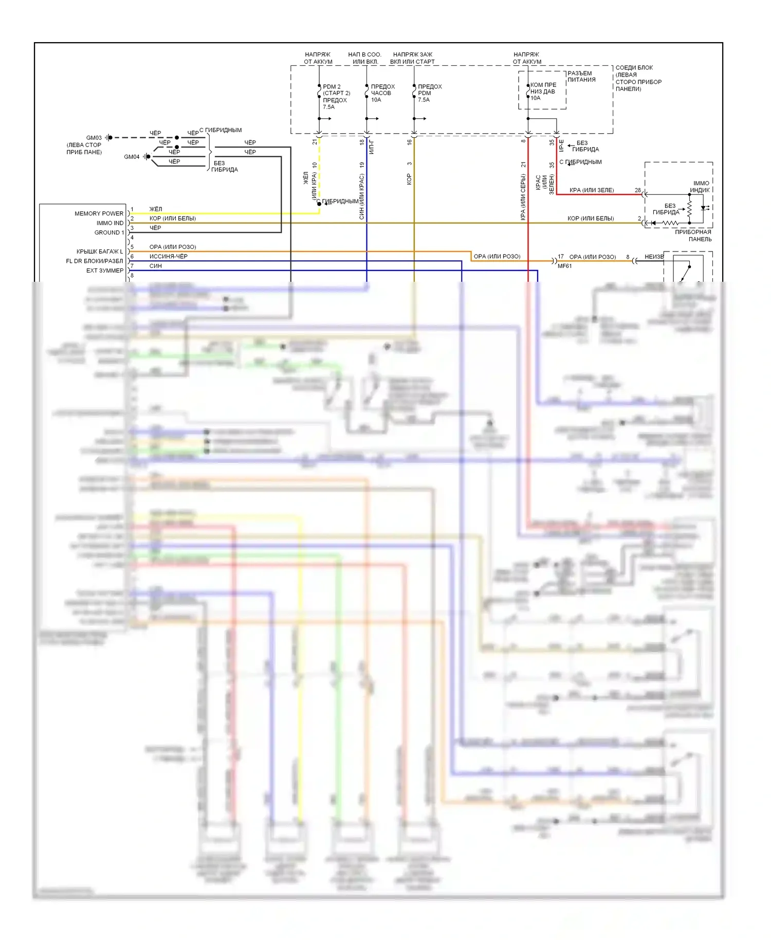 Sonata Hyundai VI (2009-2014): Электросхема иммобилайзера, с интеллектуальным ключом 
