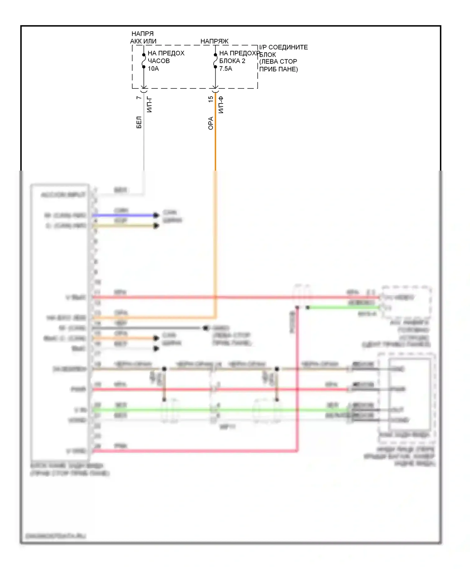 Sonata Hyundai VI (2009-2014): Электросхема камеры заднего вида, гибрид 
