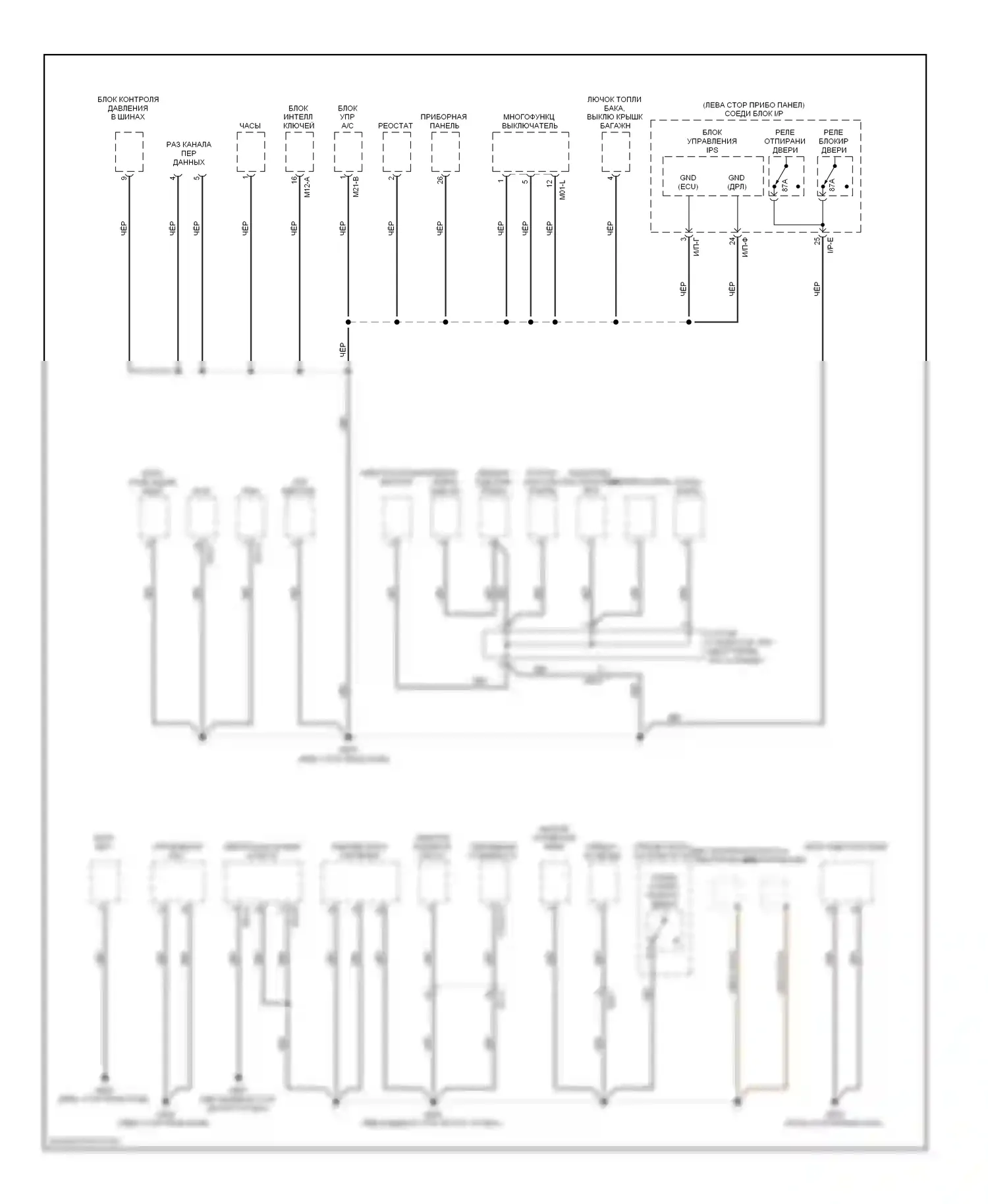 Sonata Hyundai VI (2009-2014): Электросхема разводки массы, гибридная (2 из 4) 