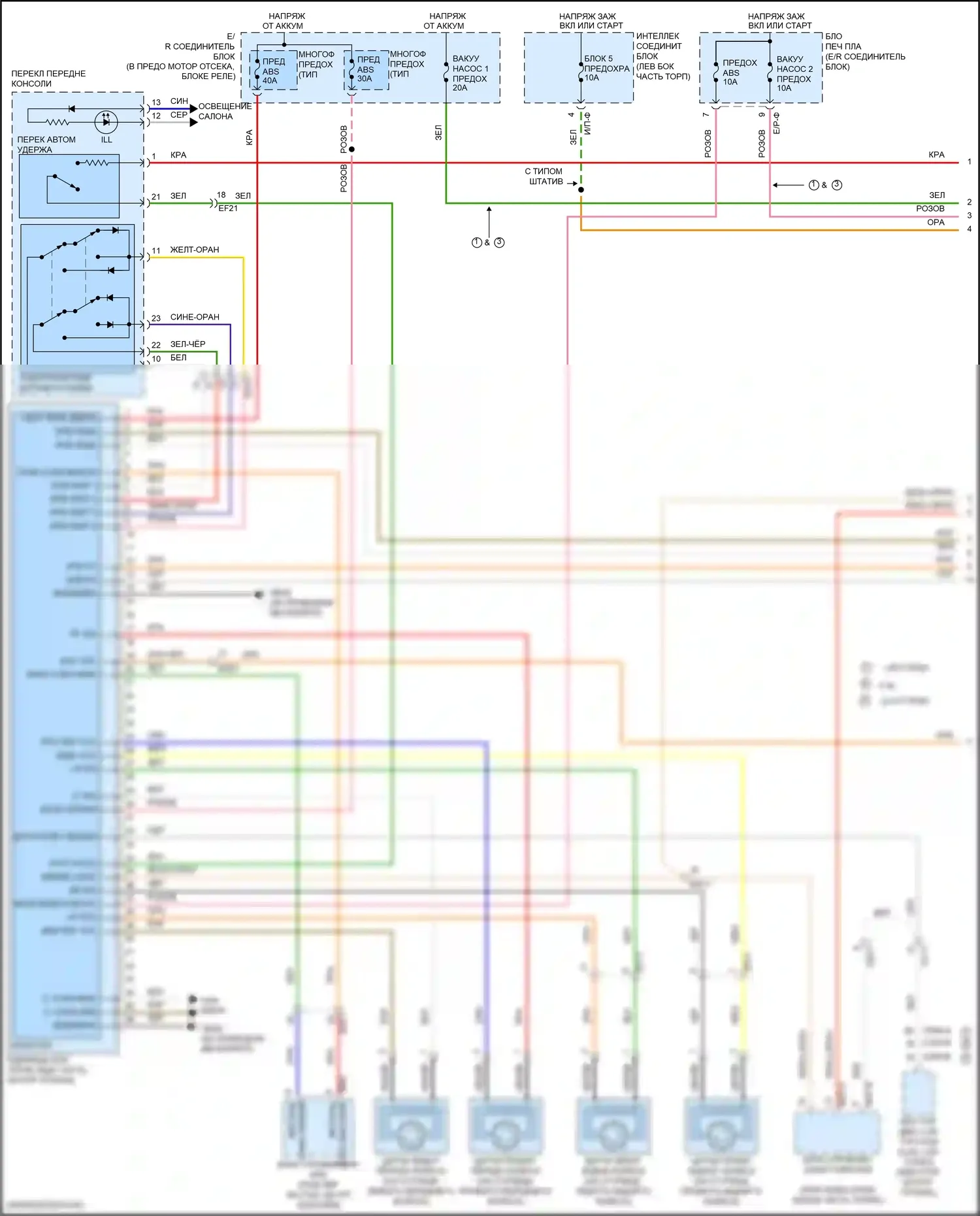 Sonata Hyundai VII рестайлинг (2017-2019): Антиблокировочная система abs электросхема, за исключением гибридной с epb (1 из 2) 