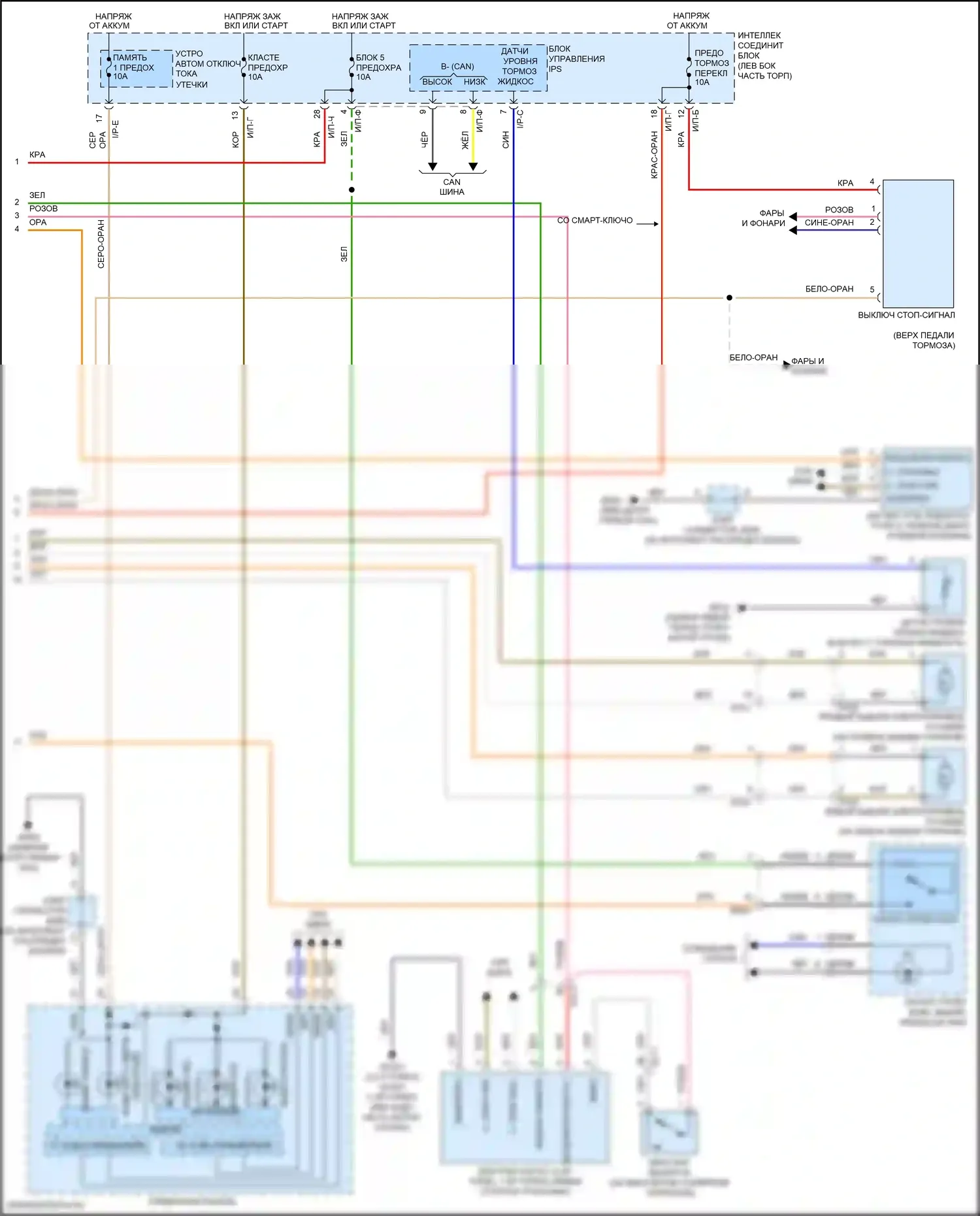 Sonata Hyundai VII рестайлинг (2017-2019): Антиблокировочная система abs электросхема, за исключением гибридной с epb (2 из 2) 