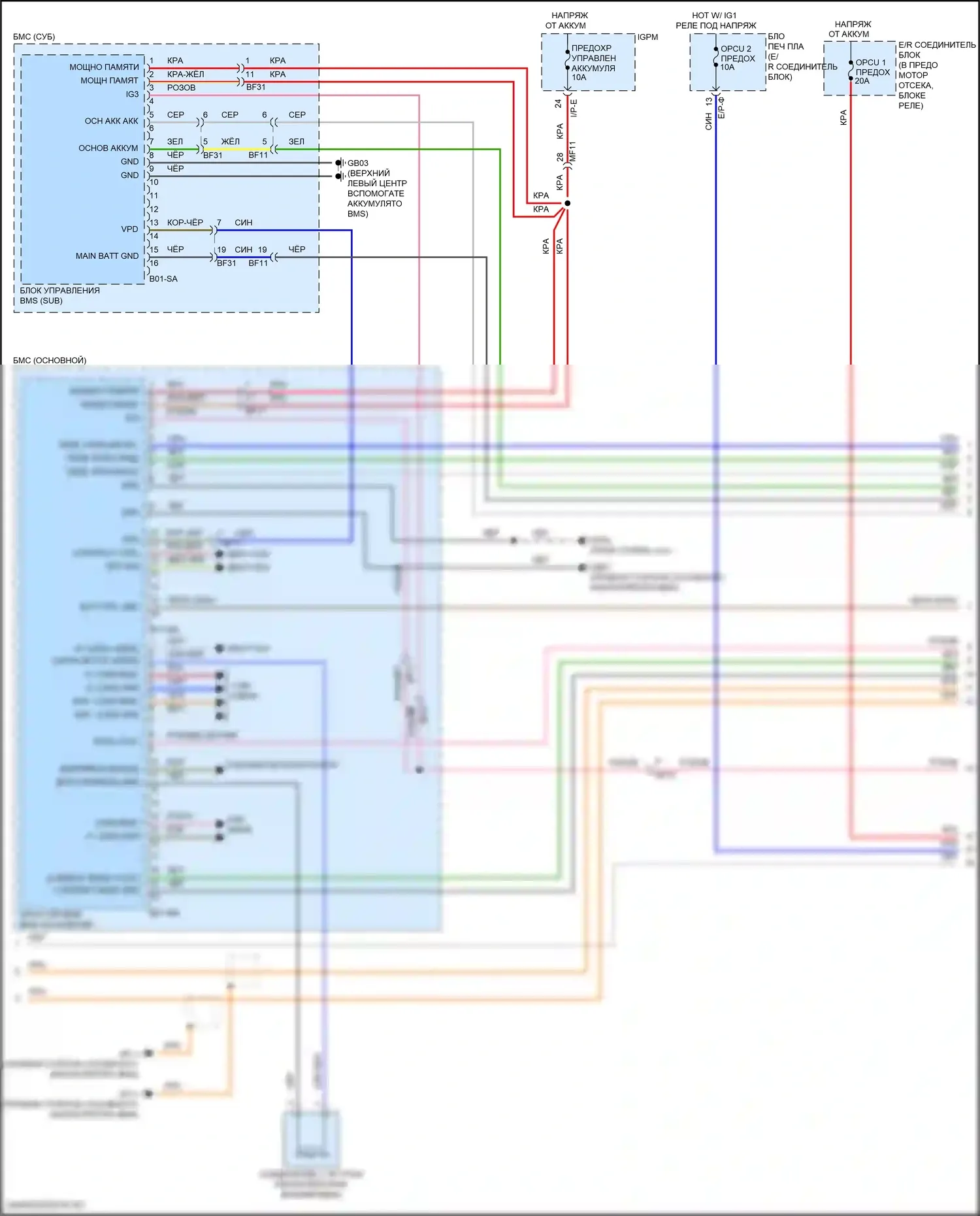 Sonata Hyundai VII рестайлинг (2017-2019): Электросхема двигателя 2.0л подключаемый гибрид, электросхема гибридного управления (2 из 8) 