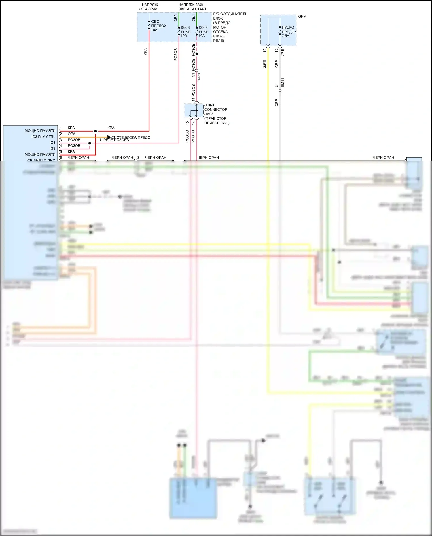 Sonata Hyundai VII рестайлинг (2017-2019): Электросхема двигателя 2.0л подключаемый гибрид, электросхема гибридного управления (4 из 8) 