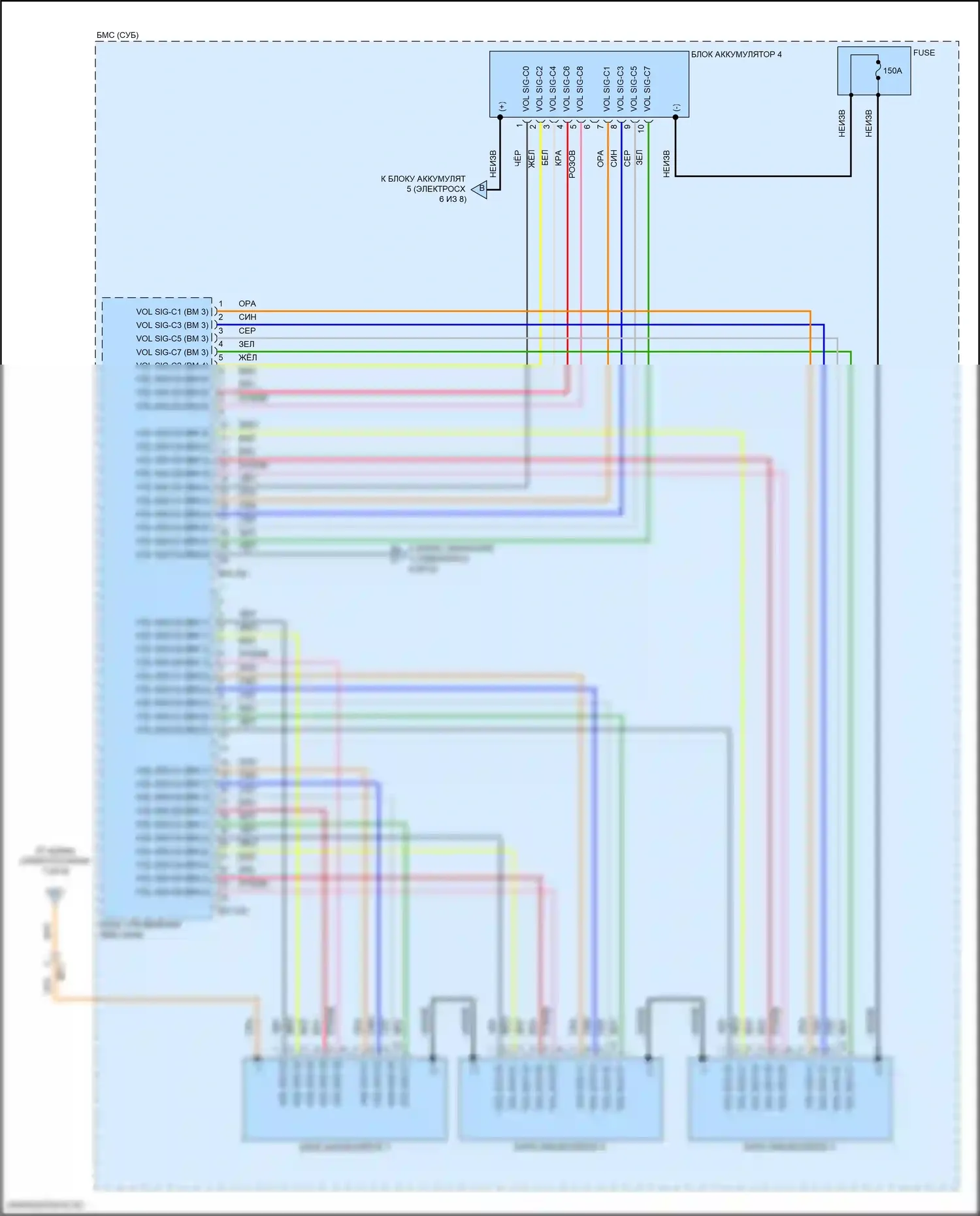 Sonata Hyundai VII рестайлинг (2017-2019): Электросхема двигателя 2.0л подключаемый гибрид, электросхема гибридного управления (5 из 8) 