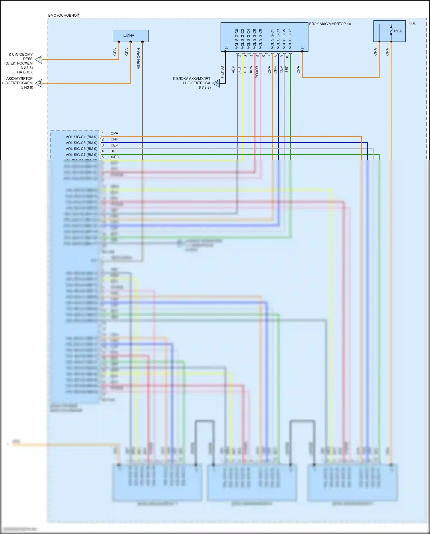 Sonata Hyundai VII рестайлинг (2017-2019): Электросхема двигателя 2.0л подключаемый гибрид, электросхема гибридного управления (7 из 8) 