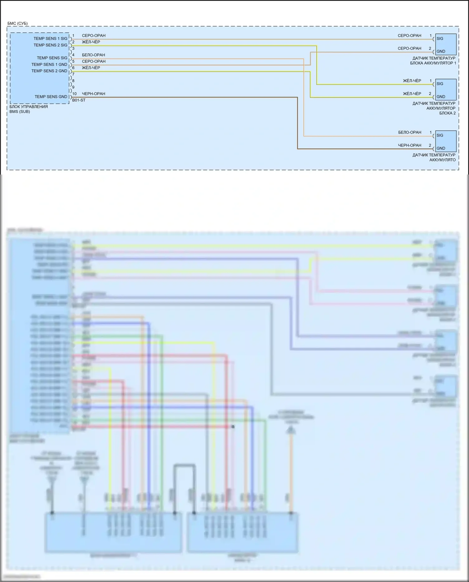 Sonata Hyundai VII рестайлинг (2017-2019): Электросхема двигателя 2.0л подключаемый гибрид, электросхема гибридного управления (8 из 8) 