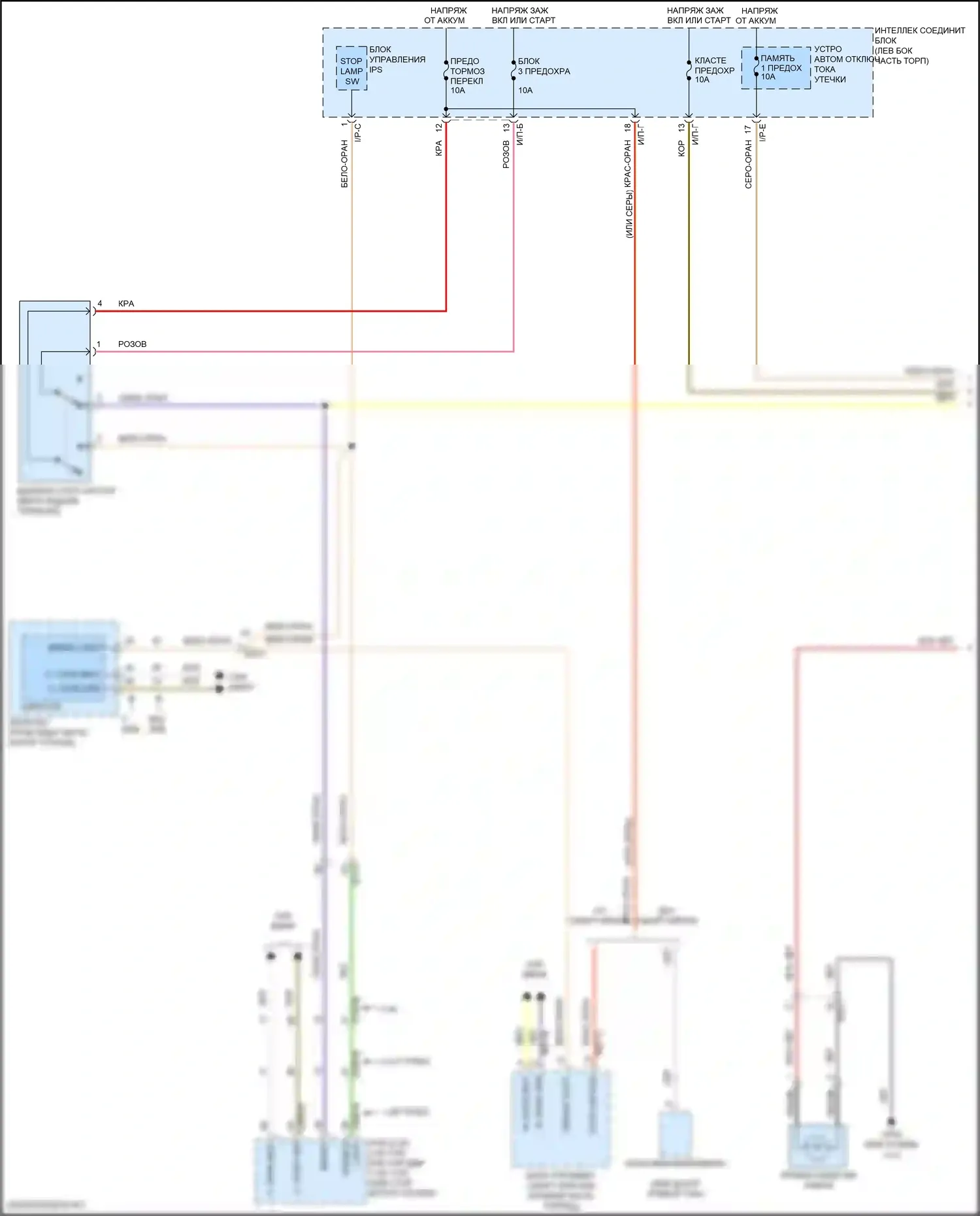 Sonata Hyundai VII рестайлинг (2017-2019): 1,6л турбо, электросхема фар и фонарей (1 из 4) 
