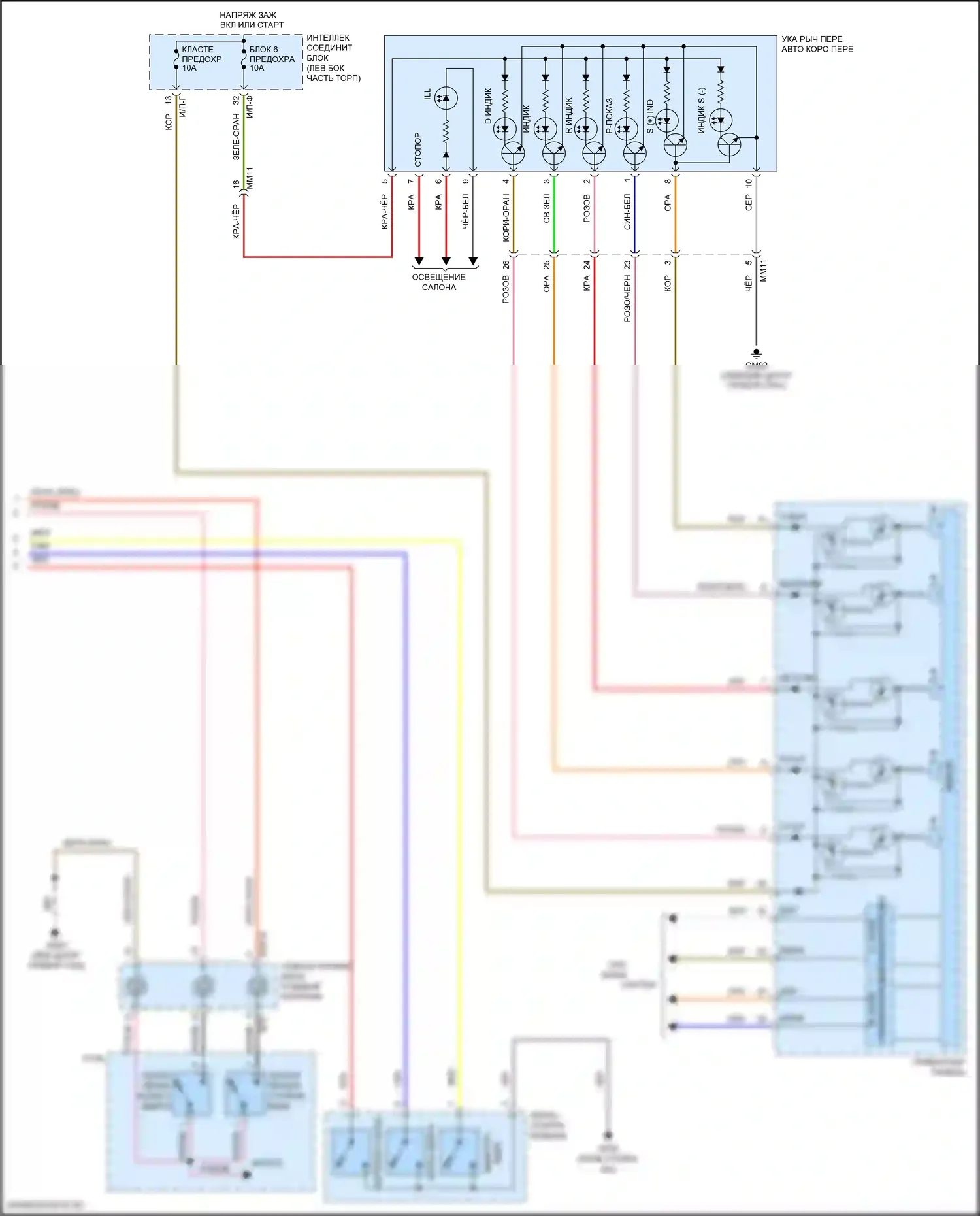 Sonata Hyundai VII рестайлинг (2017-2019): 2,0л турбо, электросхема коробки передач (2 из 2) 