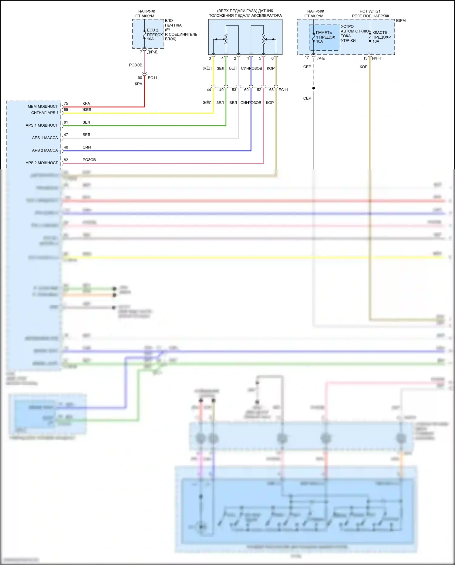 Sonata Hyundai VII рестайлинг (2017-2019): Электросхема круиз-контроля, гибридная (1 из 3) 