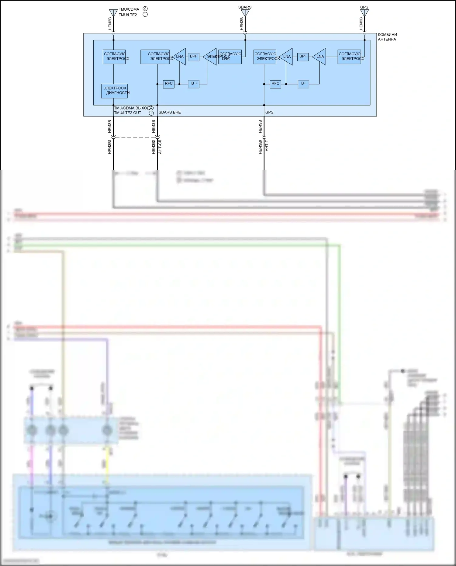 Sonata Hyundai VII рестайлинг (2017-2019): Электросхема магнитолы, кроме гибридной без усилителя (2 из 3) 