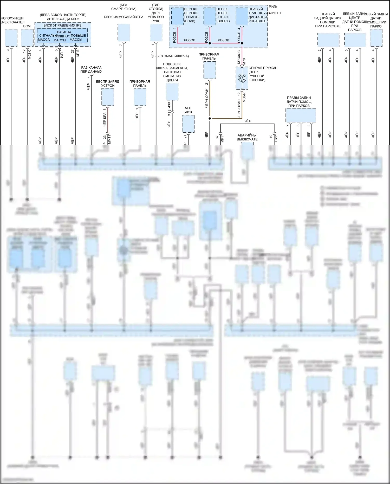 Sonata Hyundai VII рестайлинг (2017-2019): 2,0л турбо, электросхема разводки массы (1 из 4) 
