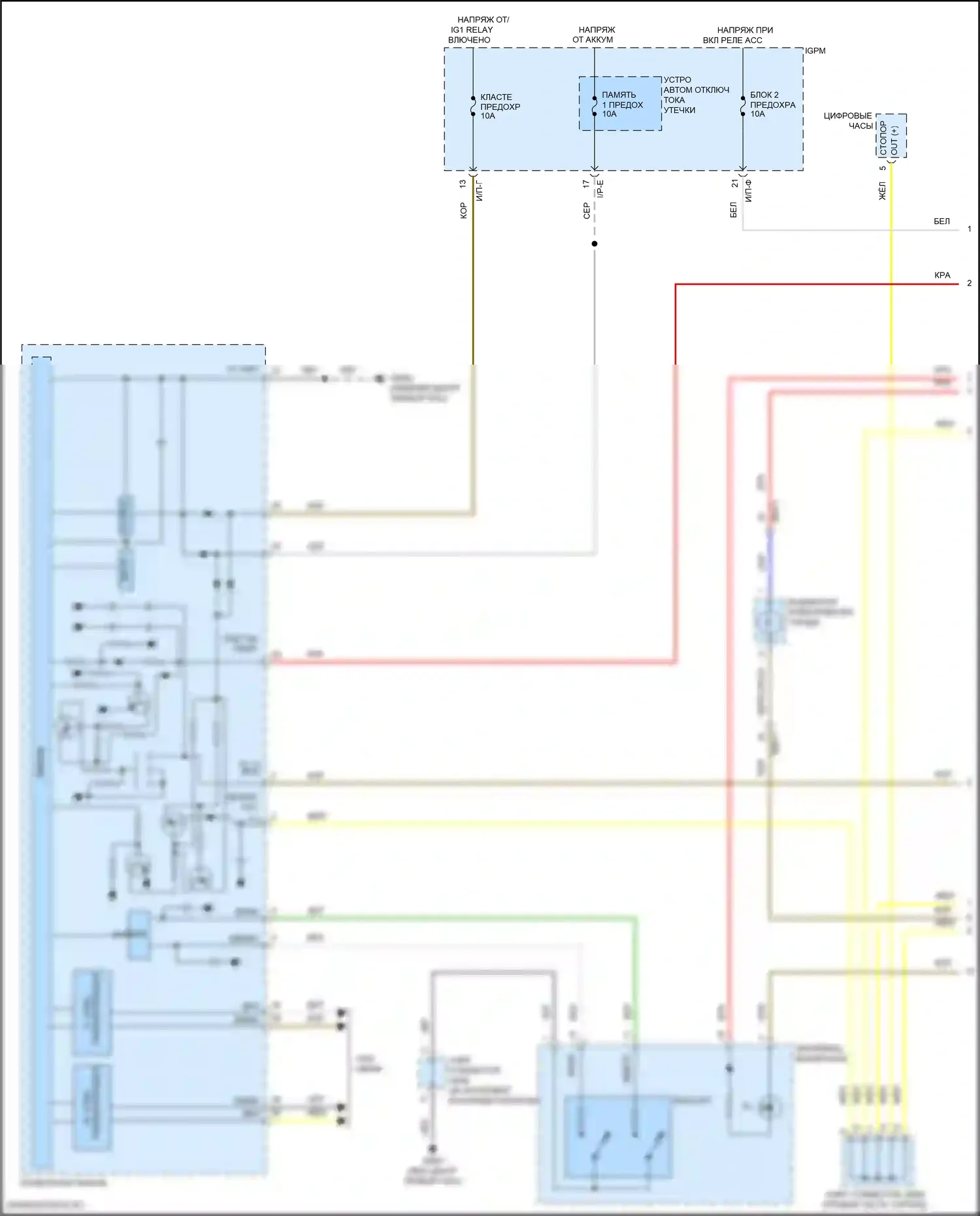Sonata Hyundai VII рестайлинг (2017-2019): Электросхема освещения приборов, гибридная (1 из 3) 