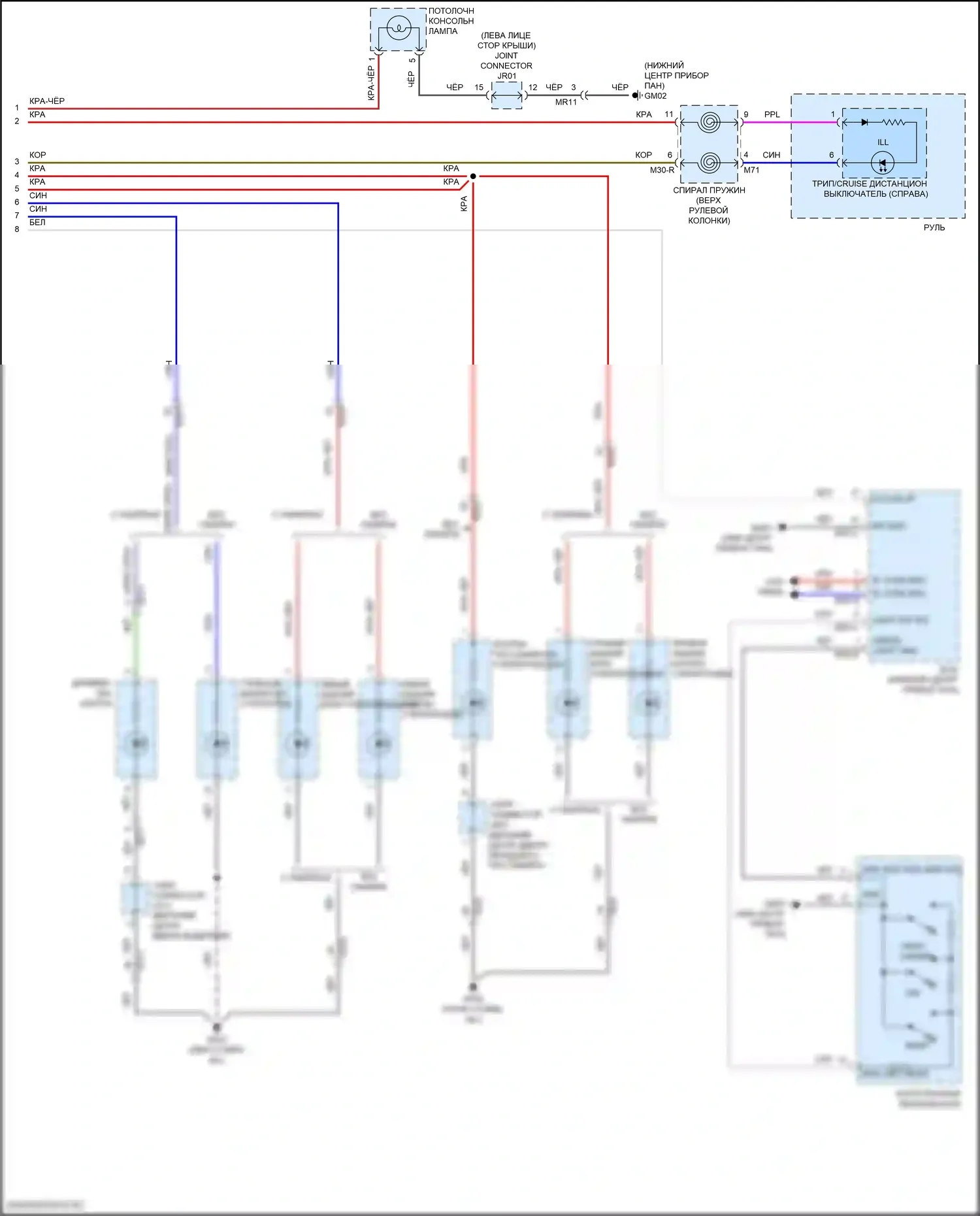 Sonata Hyundai VII рестайлинг (2017-2019): Электросхема освещения приборов, гибридная (3 из 3) 