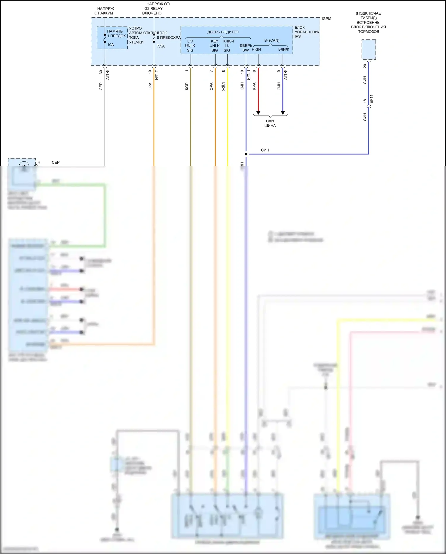 Sonata Hyundai VII рестайлинг (2017-2019): Электросхема с защитой от взлома, гибрид без имов (1 из 3) 