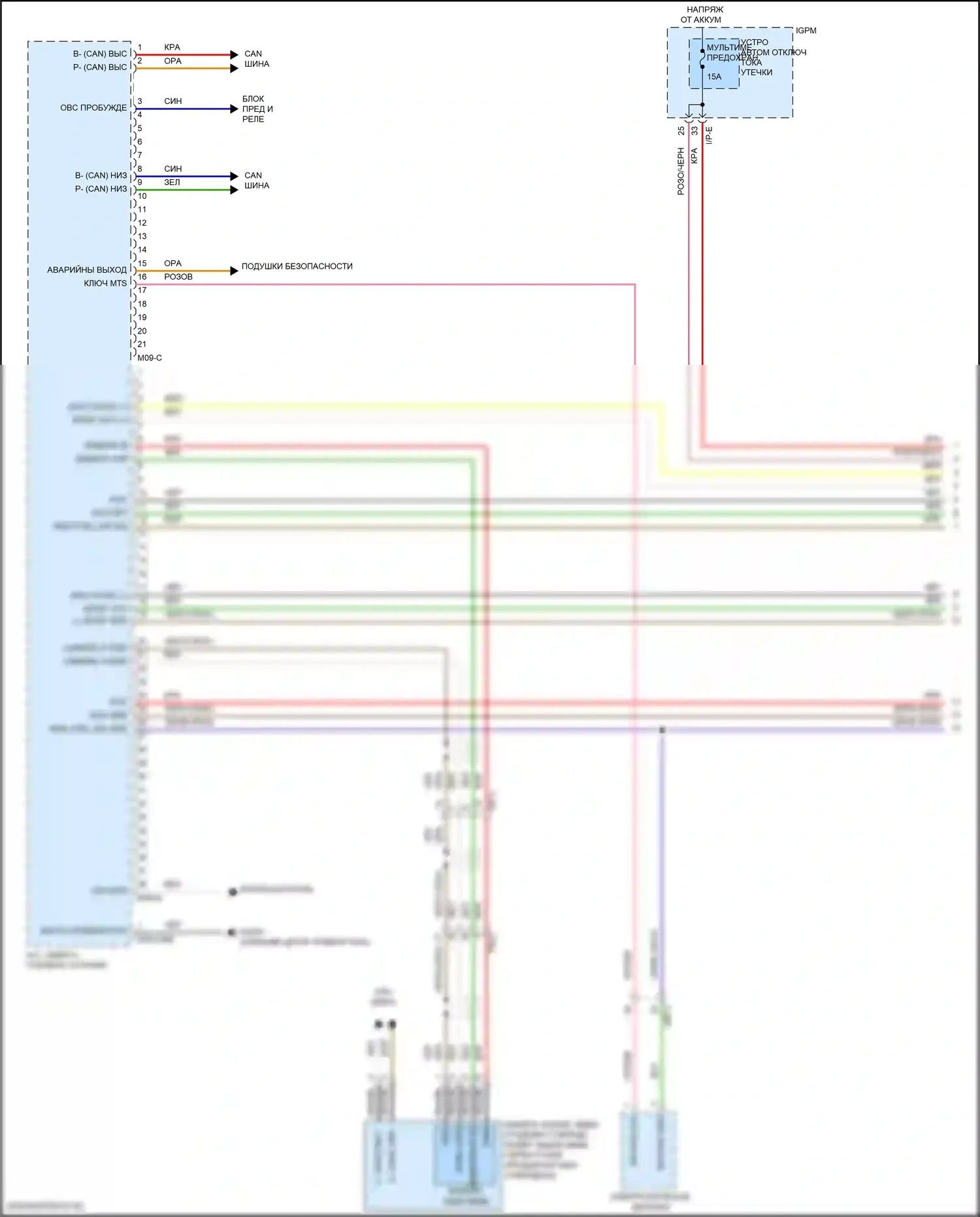 Sonata Hyundai VII рестайлинг (2017-2019): Электросхема навигации, гибридный и бесконечный усилитель (1 из 4) 
