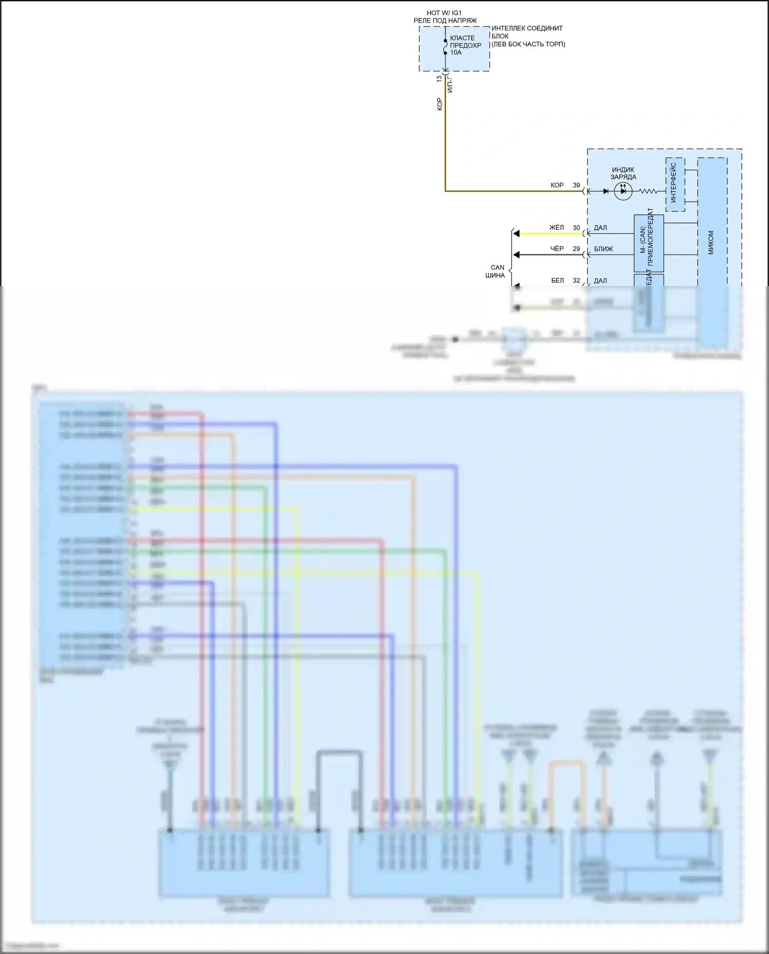 Sonata Hyundai VII (2014-2017): Электросхема двигатель 2.0л гибрид, электросхема управления гибрида (5 из 6) 