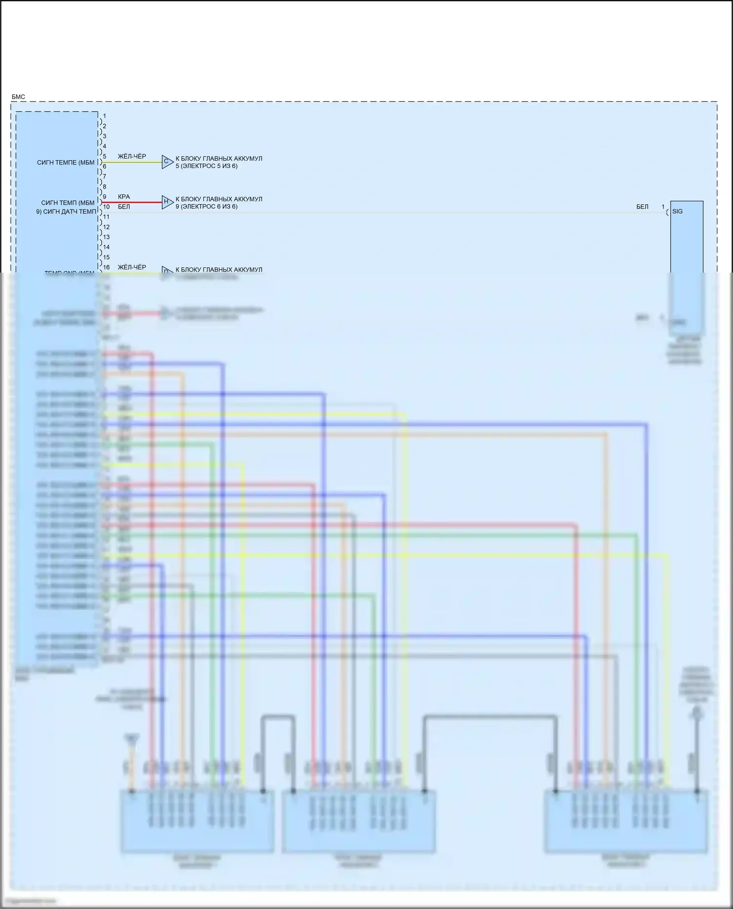 Sonata Hyundai VII (2014-2017): Электросхема двигатель 2.0л гибрид, электросхема управления гибридом (4 из 6) 
