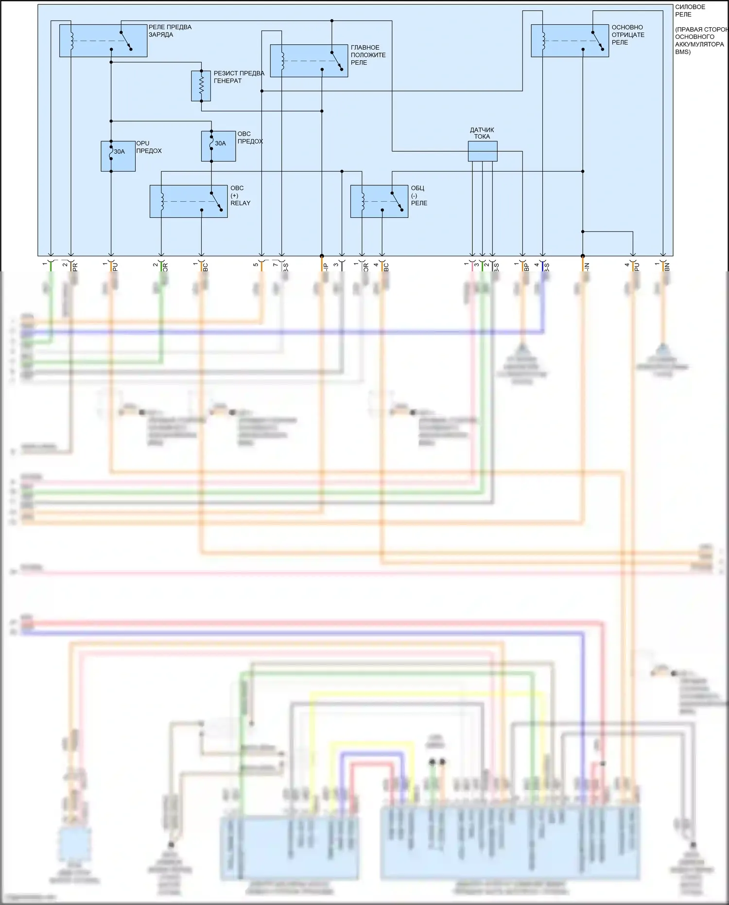 Sonata Hyundai VII (2014-2017): Электросхема двигателя 2.0л подключаемый гибрид, электросхема гибридного управления (3 из 8) 