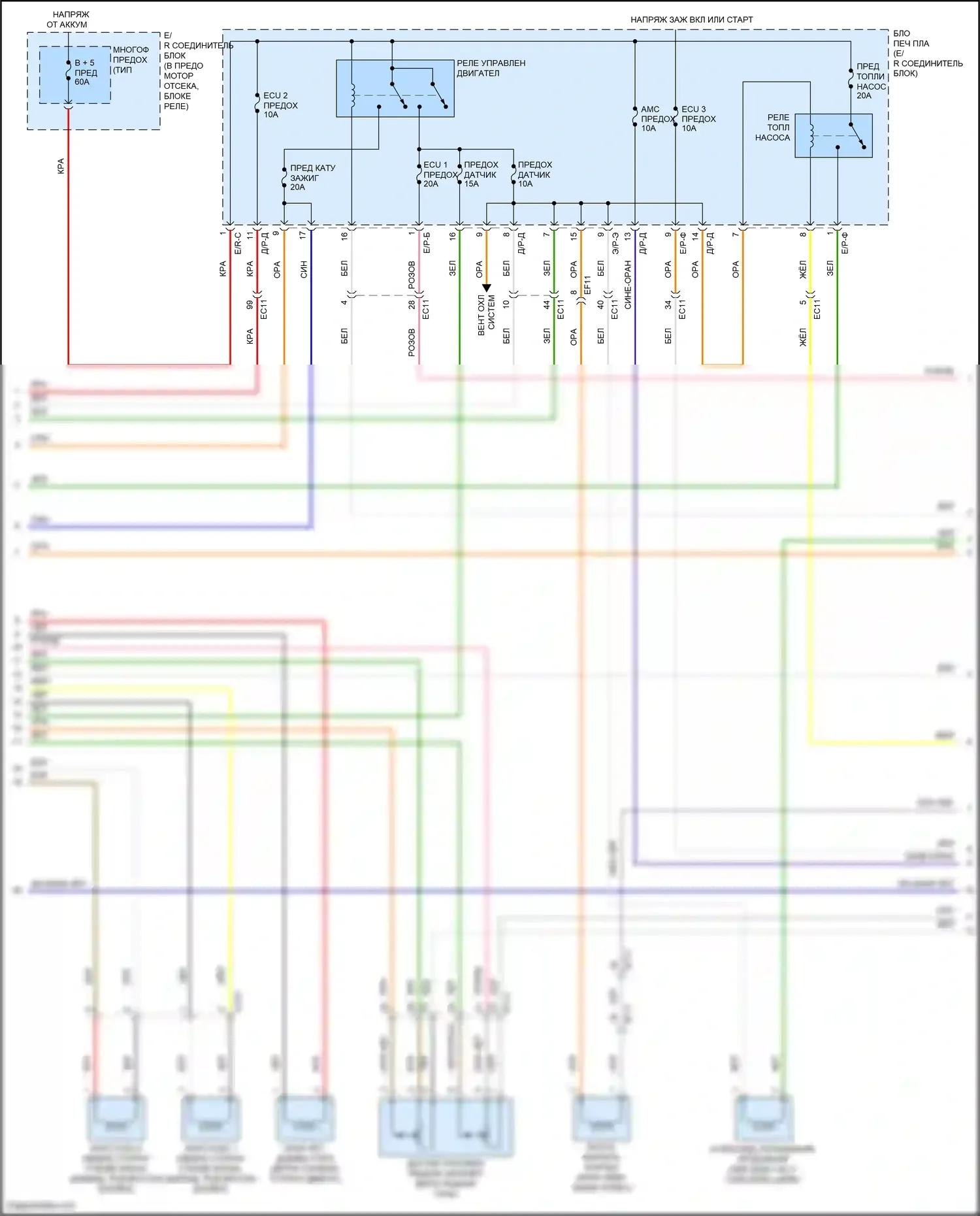 Sonata Hyundai VII (2014-2017): Электросхема двигателя 2.0л турбо (5 из 6) 