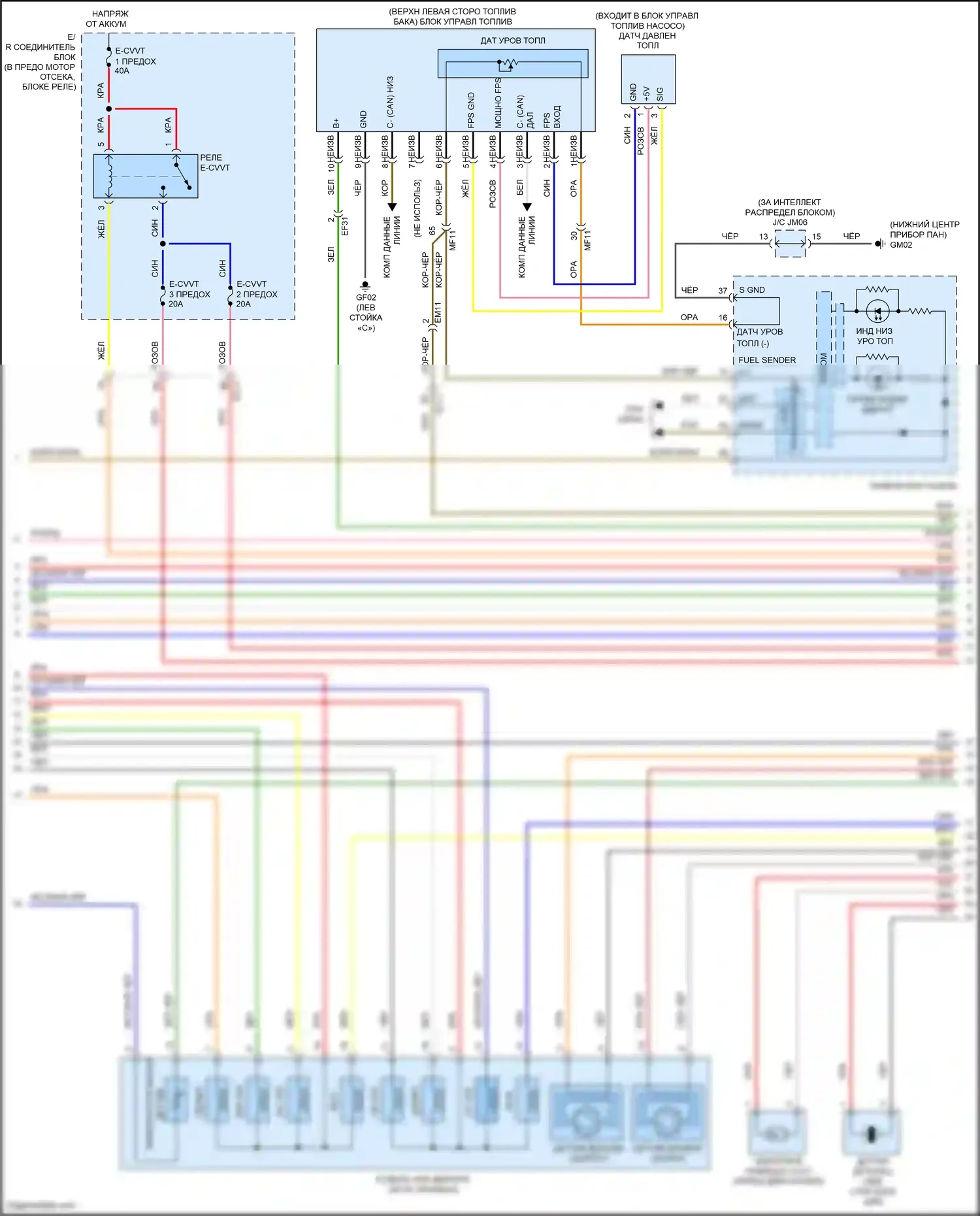 Sonata Hyundai VII (2014-2017): Электросхема двигателя 2.4л (2 из 6) 