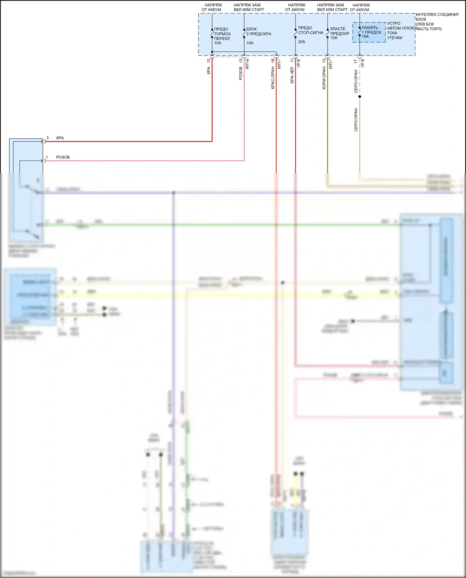 Sonata Hyundai VII (2014-2017): Электросхема фар и фонарей, за исключением гибридных (1 из 3) 