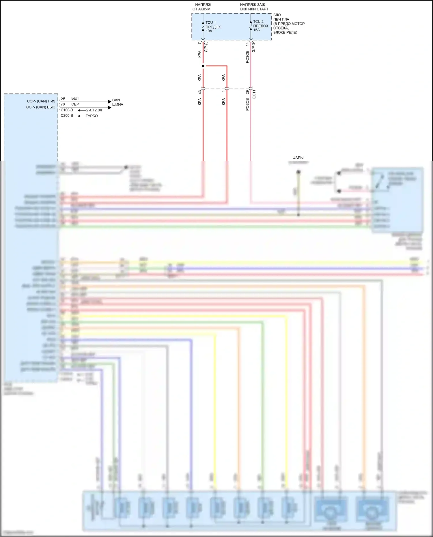Sonata Hyundai VII (2014-2017): 2,0л турбо, электросхема коробки передач (1 из 2) 
