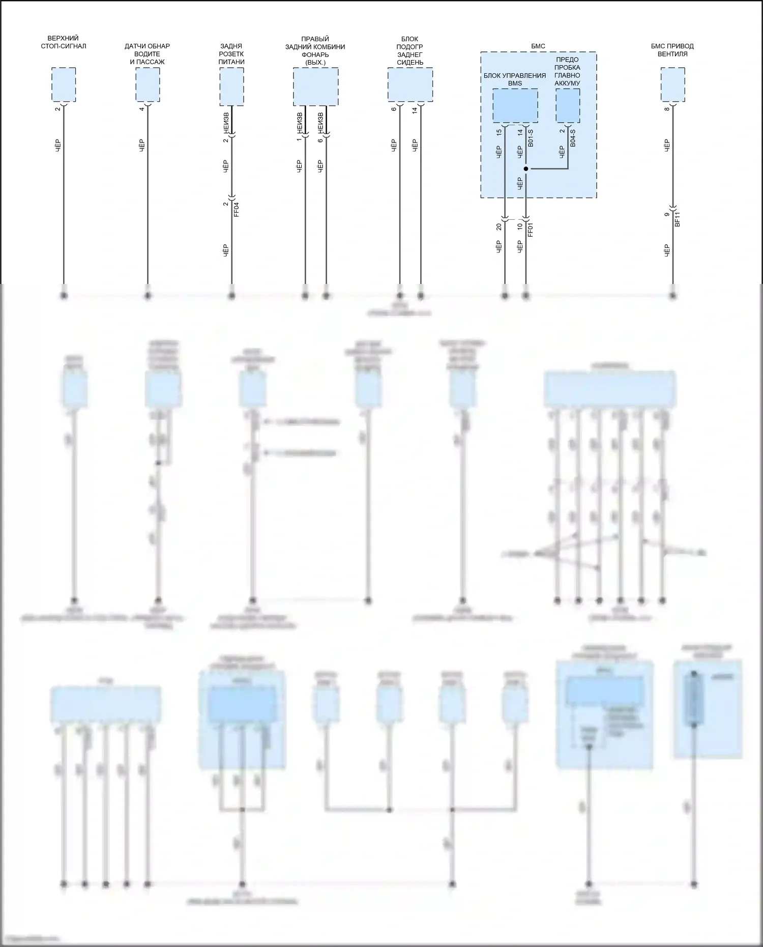 Sonata Hyundai VII (2014-2017): 2.0l гибрид, масса электросхема разводки (5 из 5) 