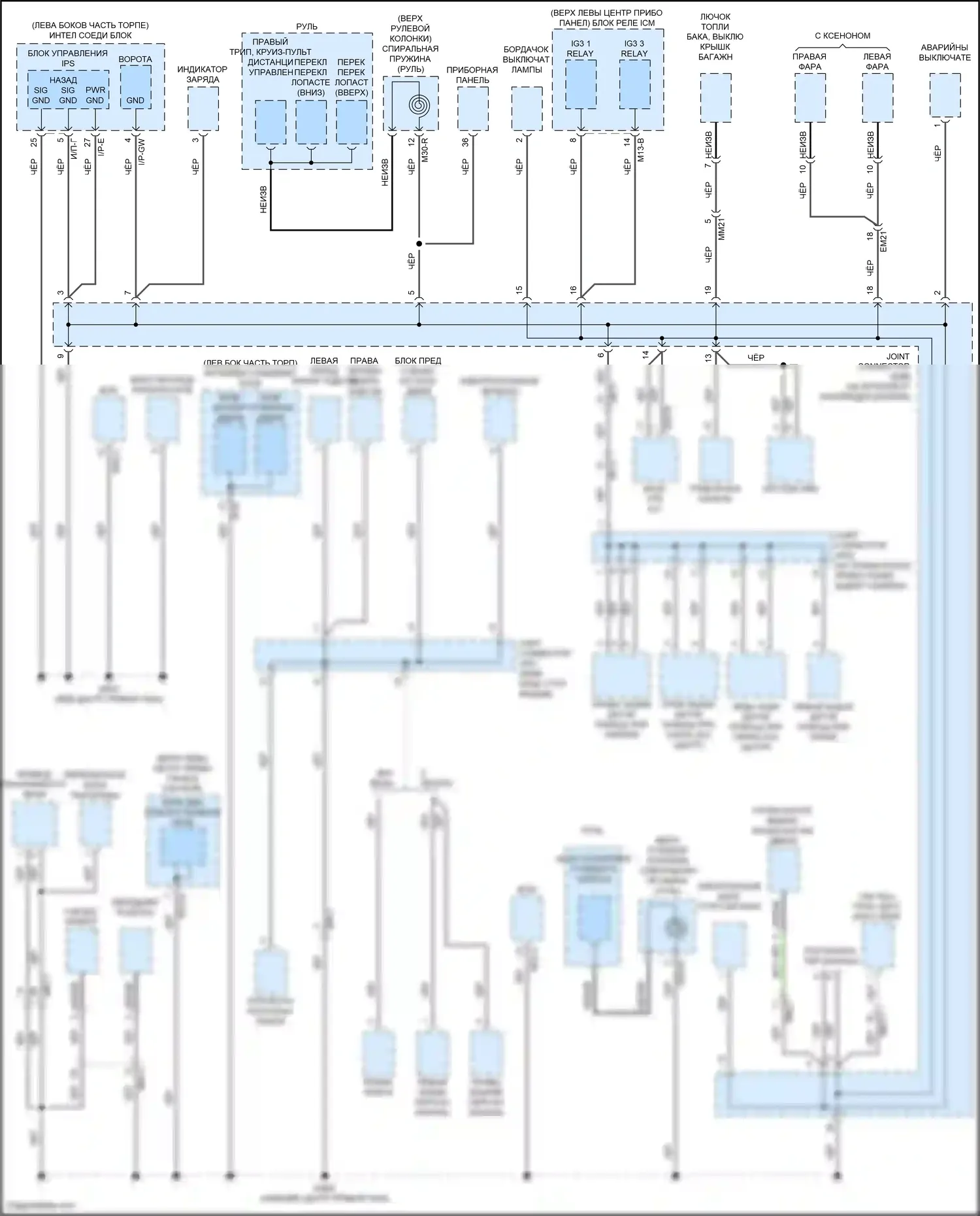 Sonata Hyundai VII (2014-2017): 2.0л подключаемый гибрид, масса электросхема разводки (1 из 5) 
