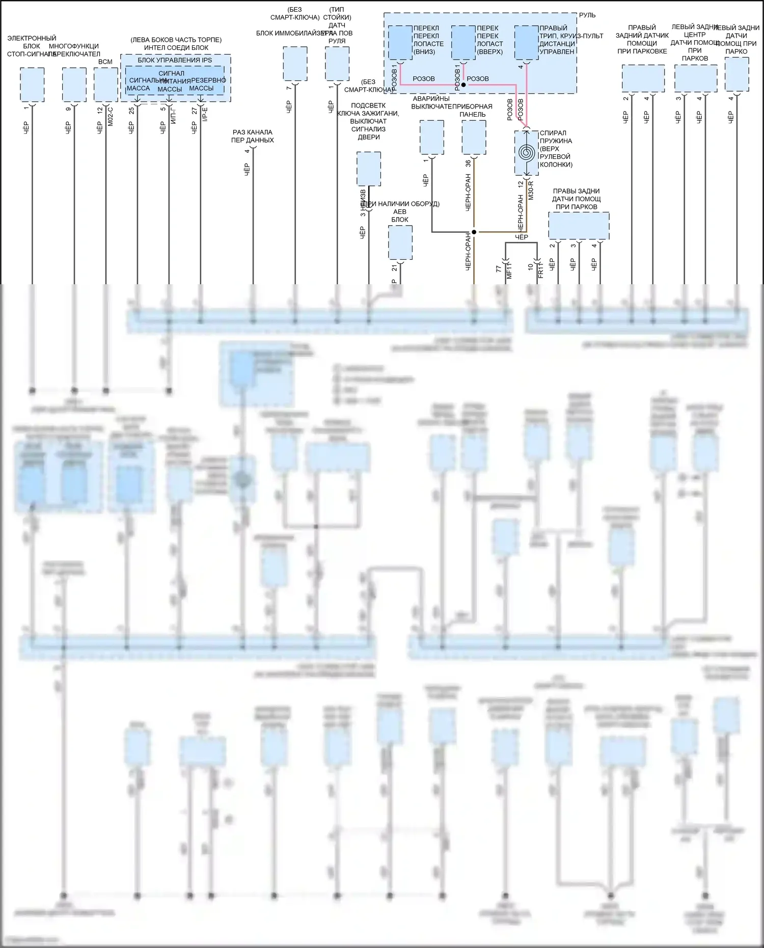 Sonata Hyundai VII (2014-2017): 1,6л турбо, электросхема разводки массы (1 из 4) 