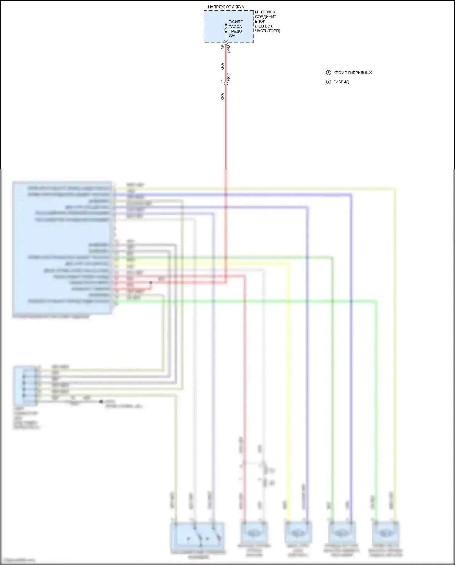 Sonata Hyundai VII (2014-2017): Электросхема сиденья питания для пассажиров 