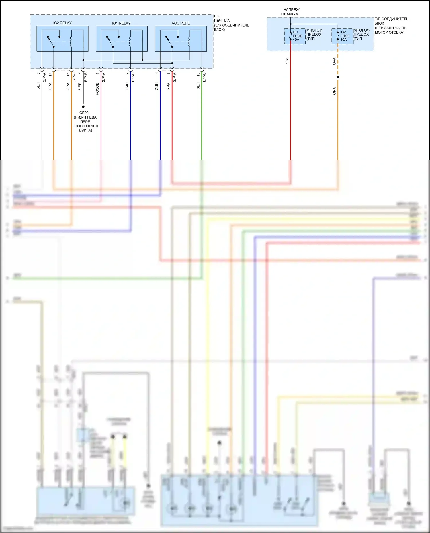 Sonata Hyundai VII (2014-2017): Электросхема иммобилайзера, за исключением гибрида с системой интеллектуальных ключей (2 из 3) 