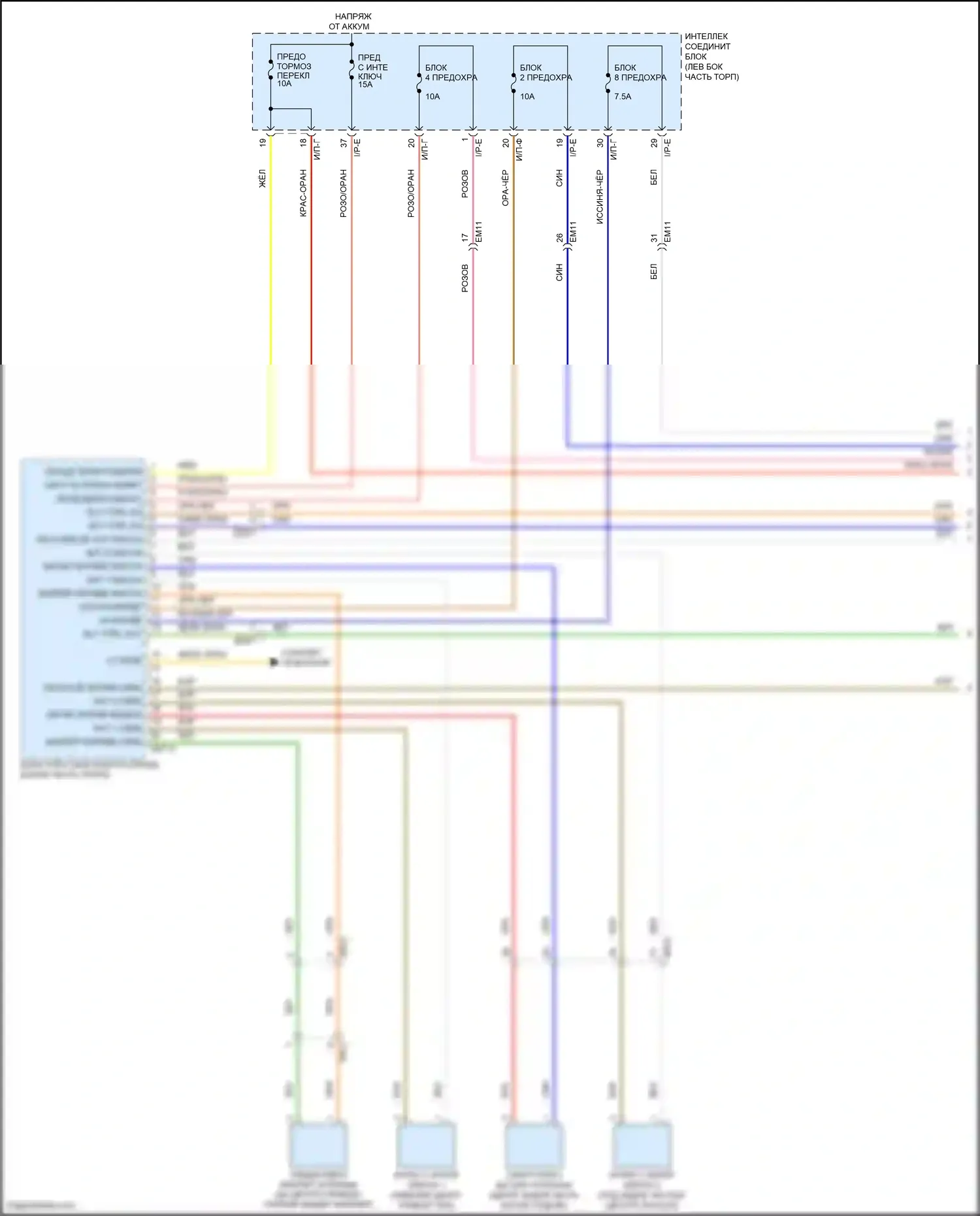 Sonata Hyundai VII (2014-2017): Электросхема иммобилайзера, за исключением гибридного с интеллектуальной системой ключей (1 из 3) 