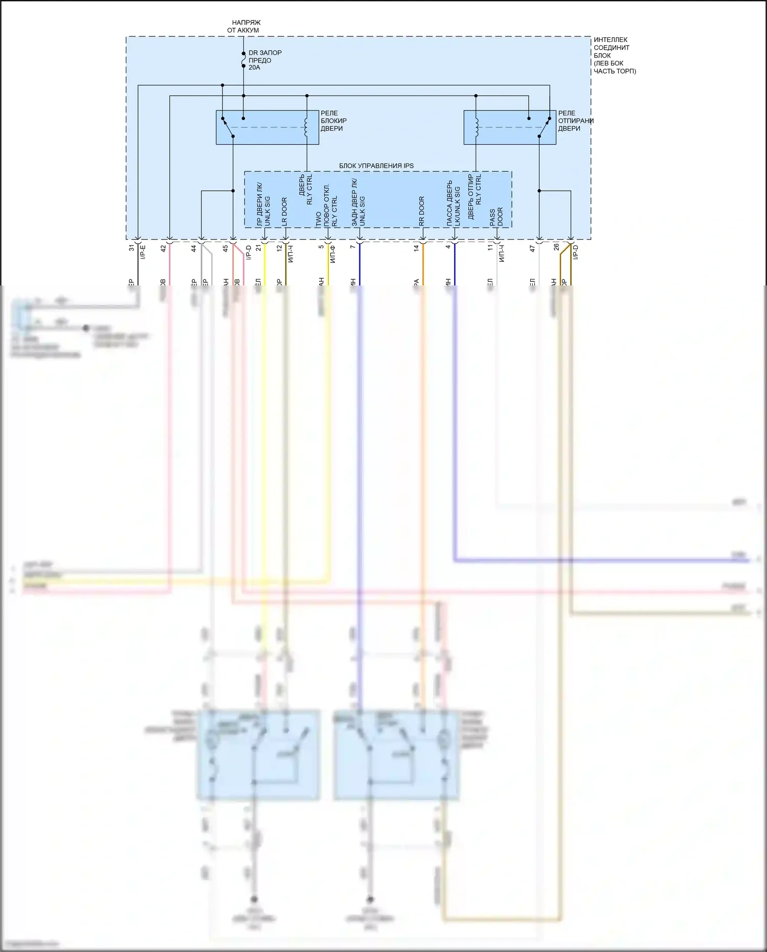 Sonata Hyundai VII (2014-2017): Электросхема с защитой от взлома, за исключением гибридной без имов (2 из 3) 